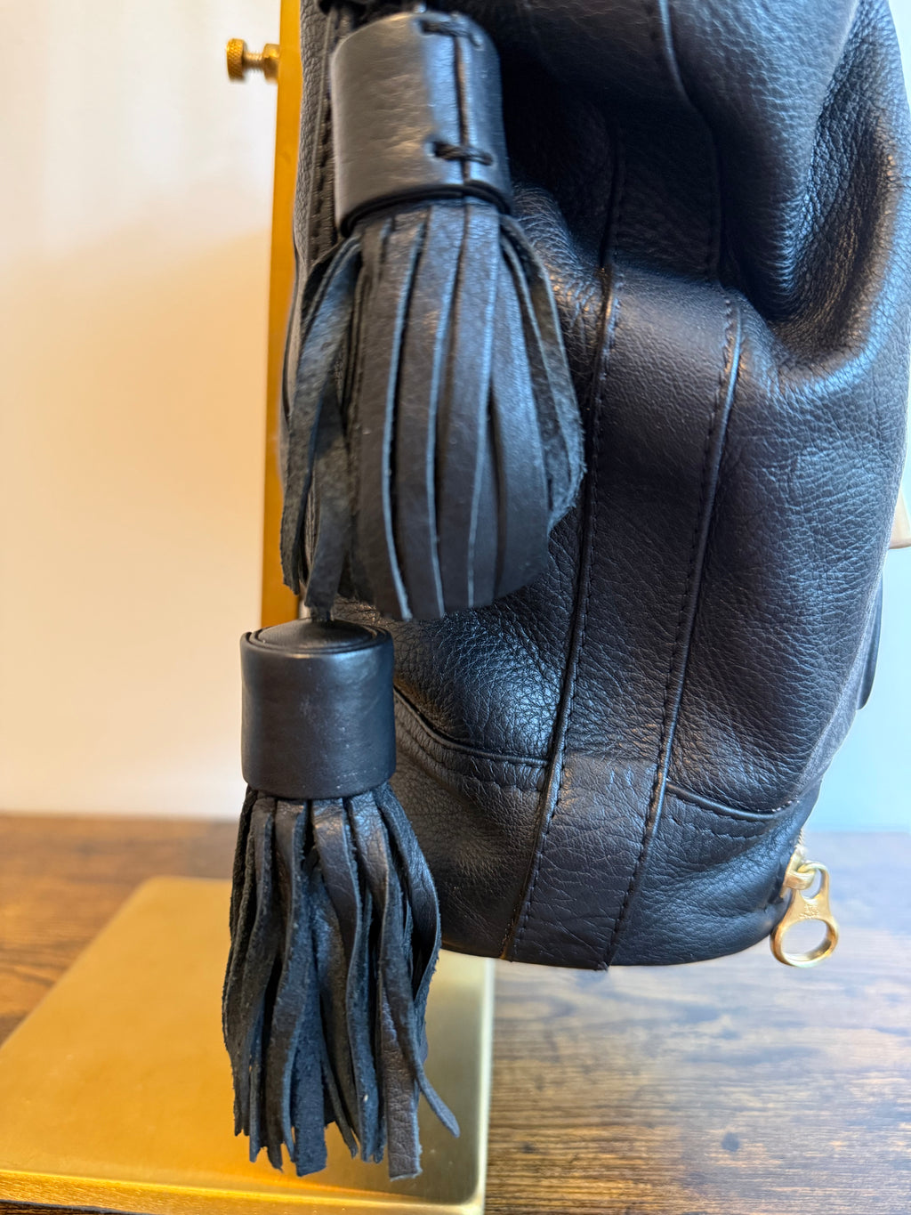 See by Chloé black pebbled leather Bucket/Satchel bag