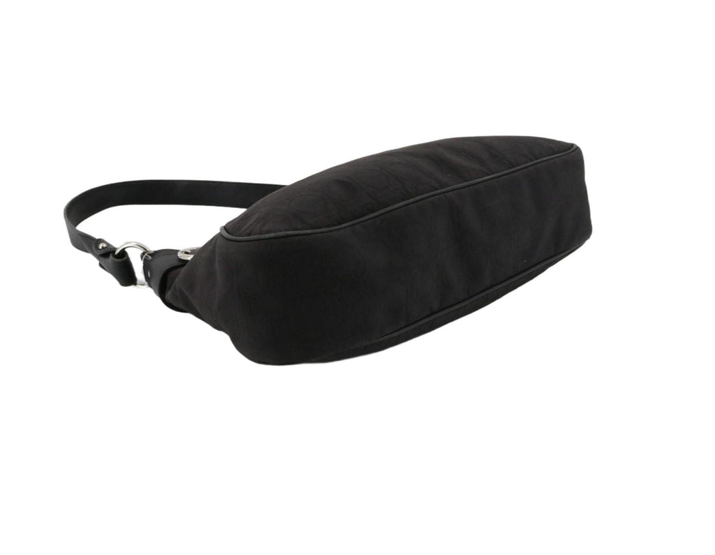 Ferragamo Black Gancini Canvas Shoulder Bag