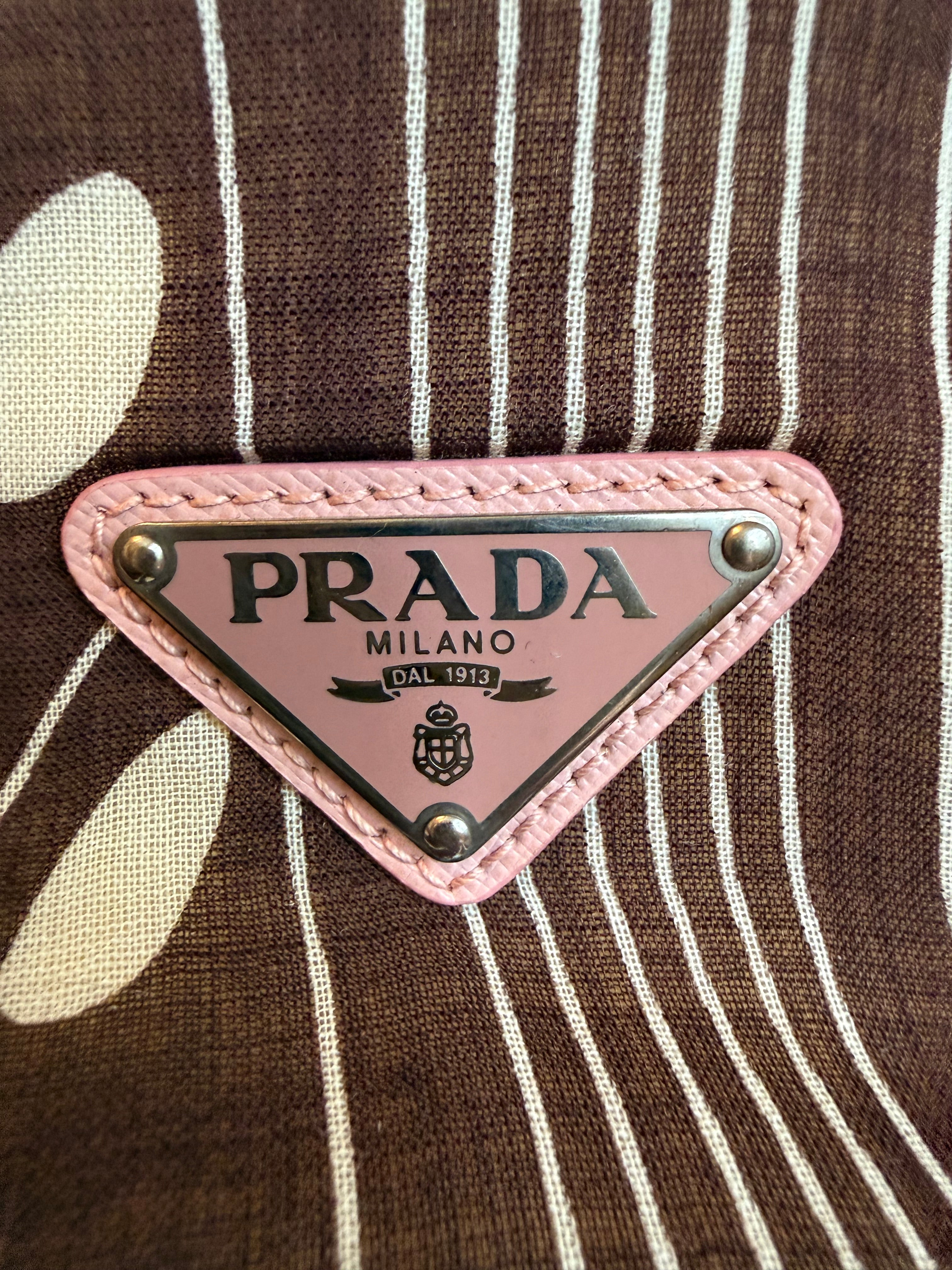 Prada 2WAY Printed Canvas Floral Tote Bag
