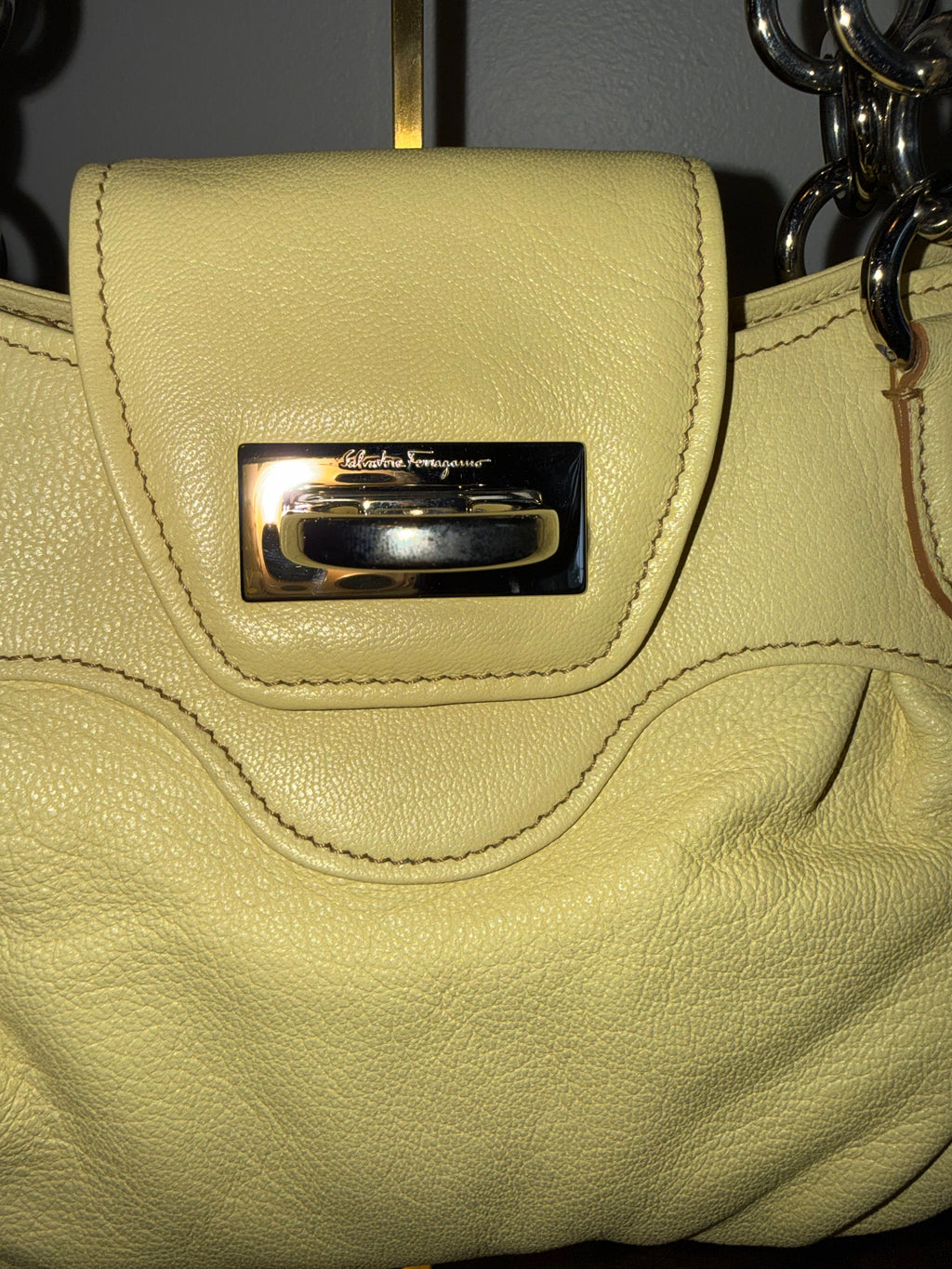 Salvatore Ferragamo Gancini Leather Shoulder Bag