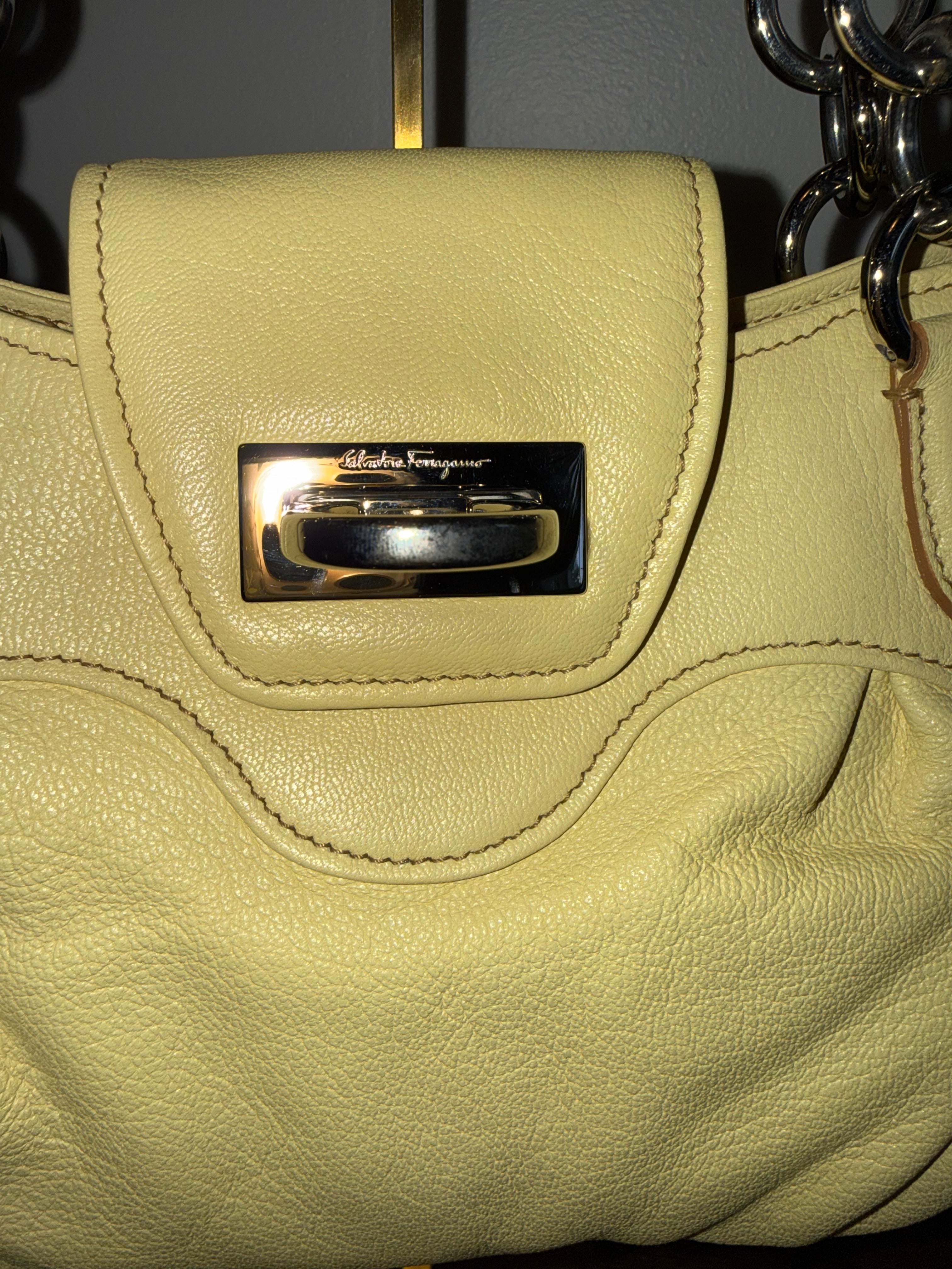 Salvatore Ferragamo Gancini Leather Shoulder Bag