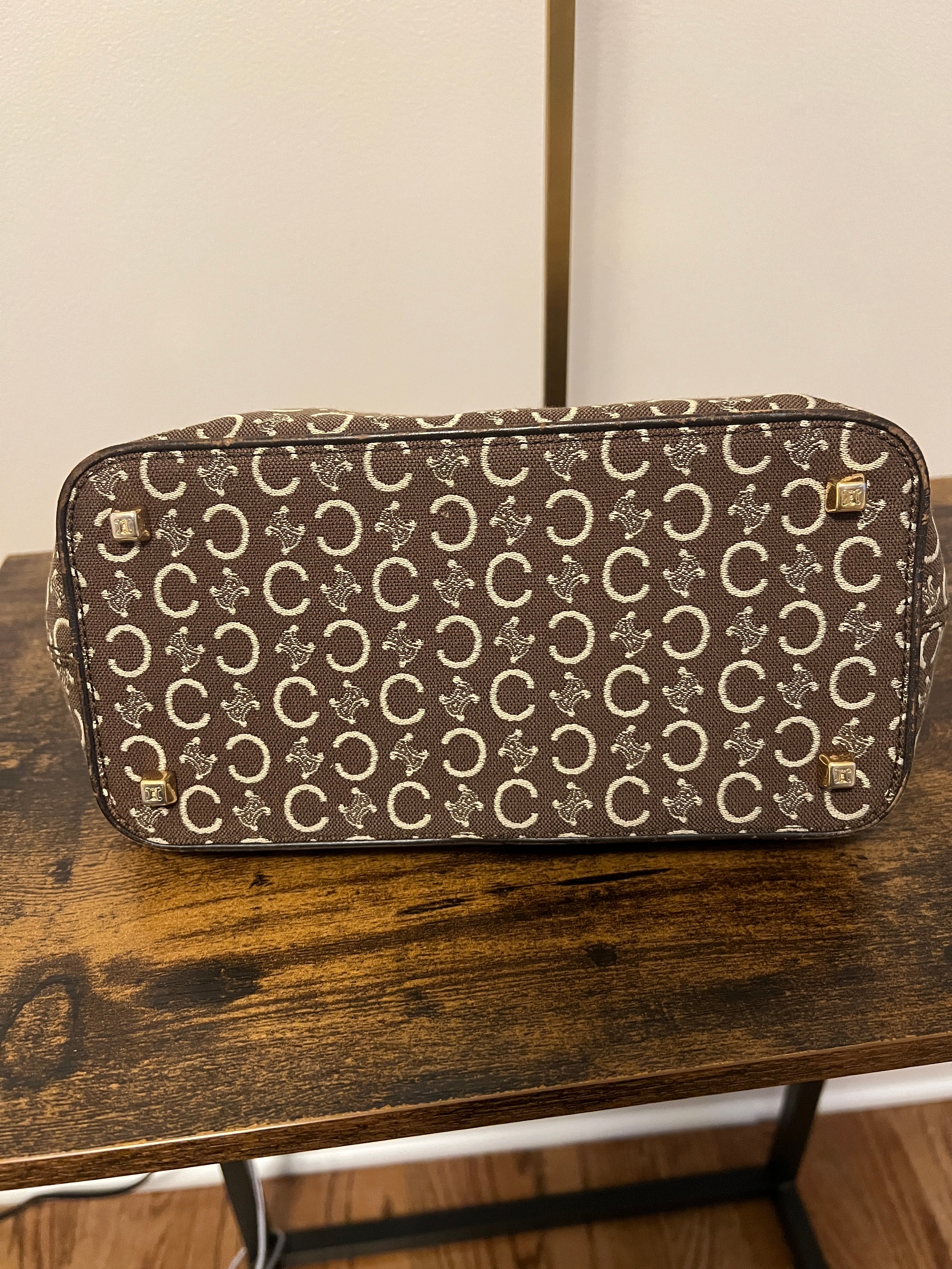 Celine Brown Macadam Canvas Pochette