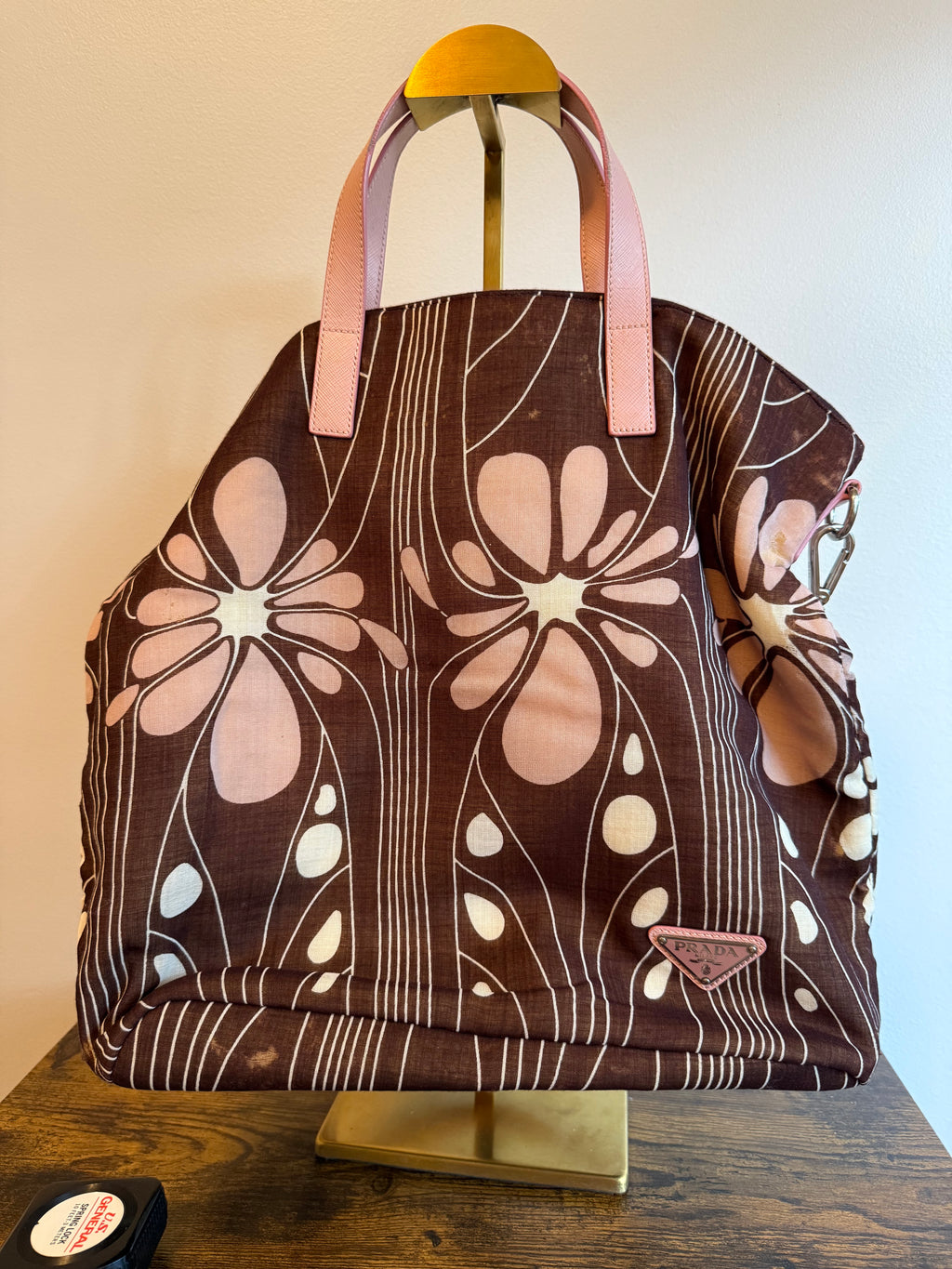 Prada 2WAY Printed Canvas Floral Tote Bag