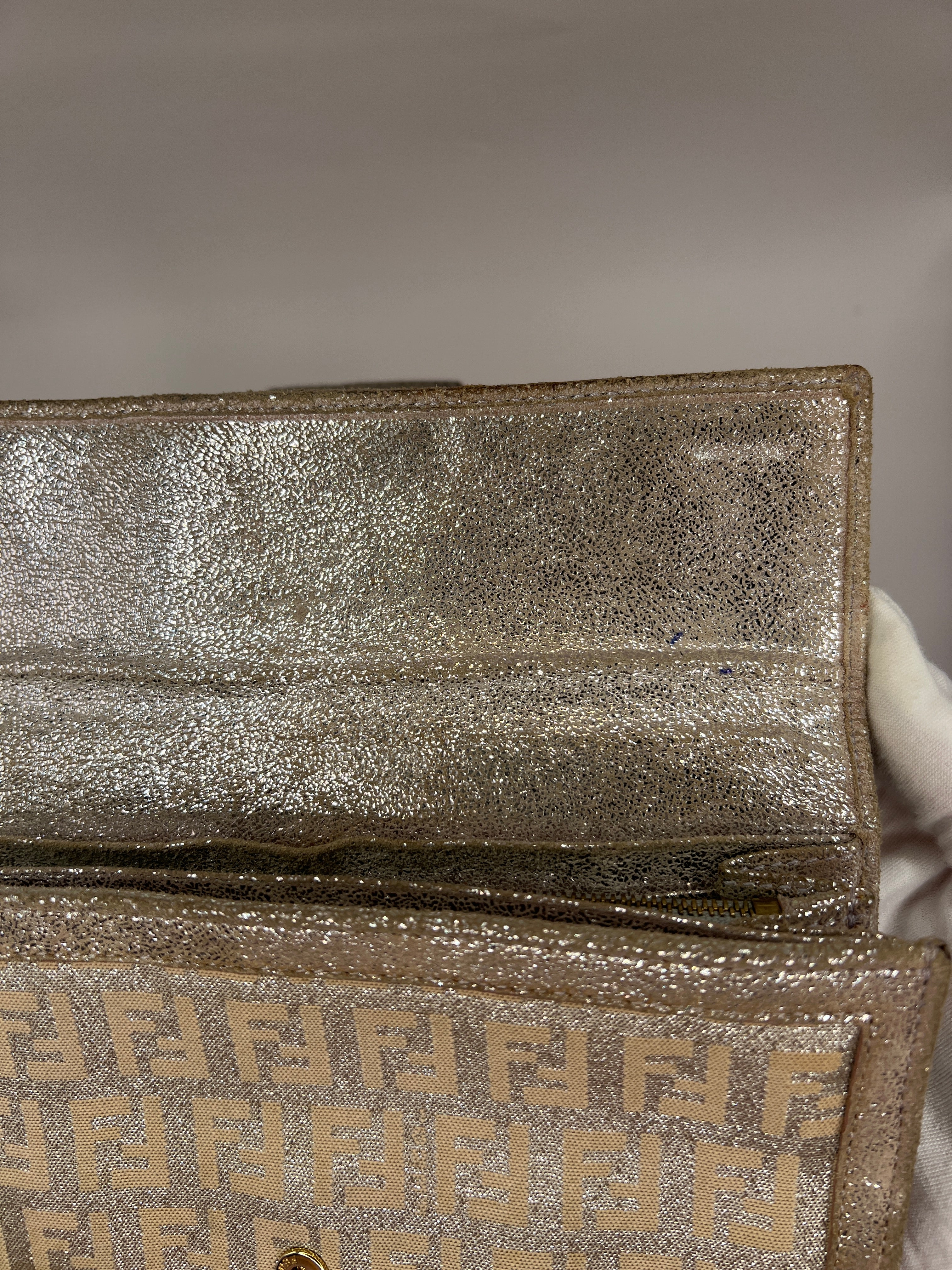 Fendi Metallic Zucca Baguette Long Wallet