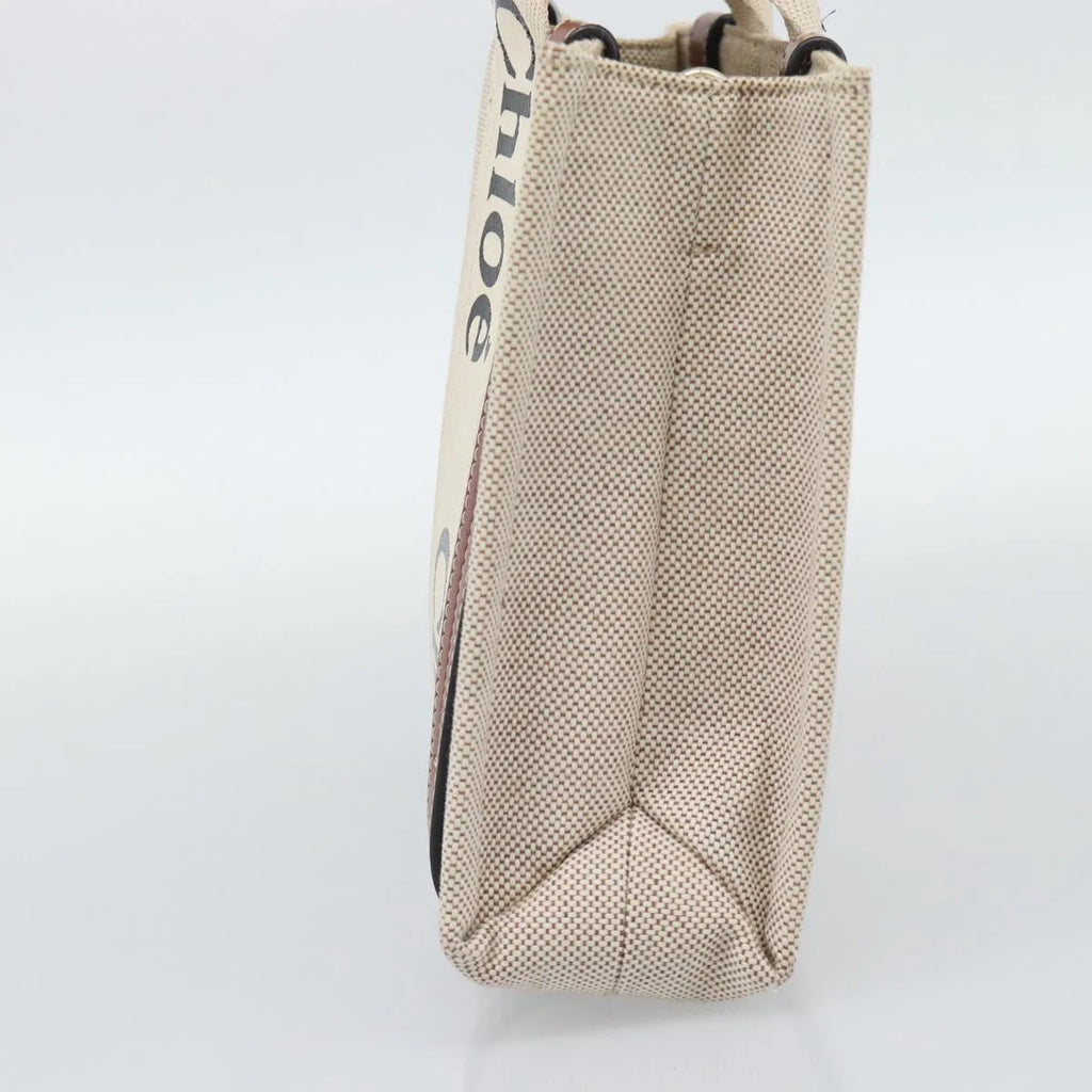 Chloe Woody Small Tote — Canvas & Leather, Signature Jacquard Straps