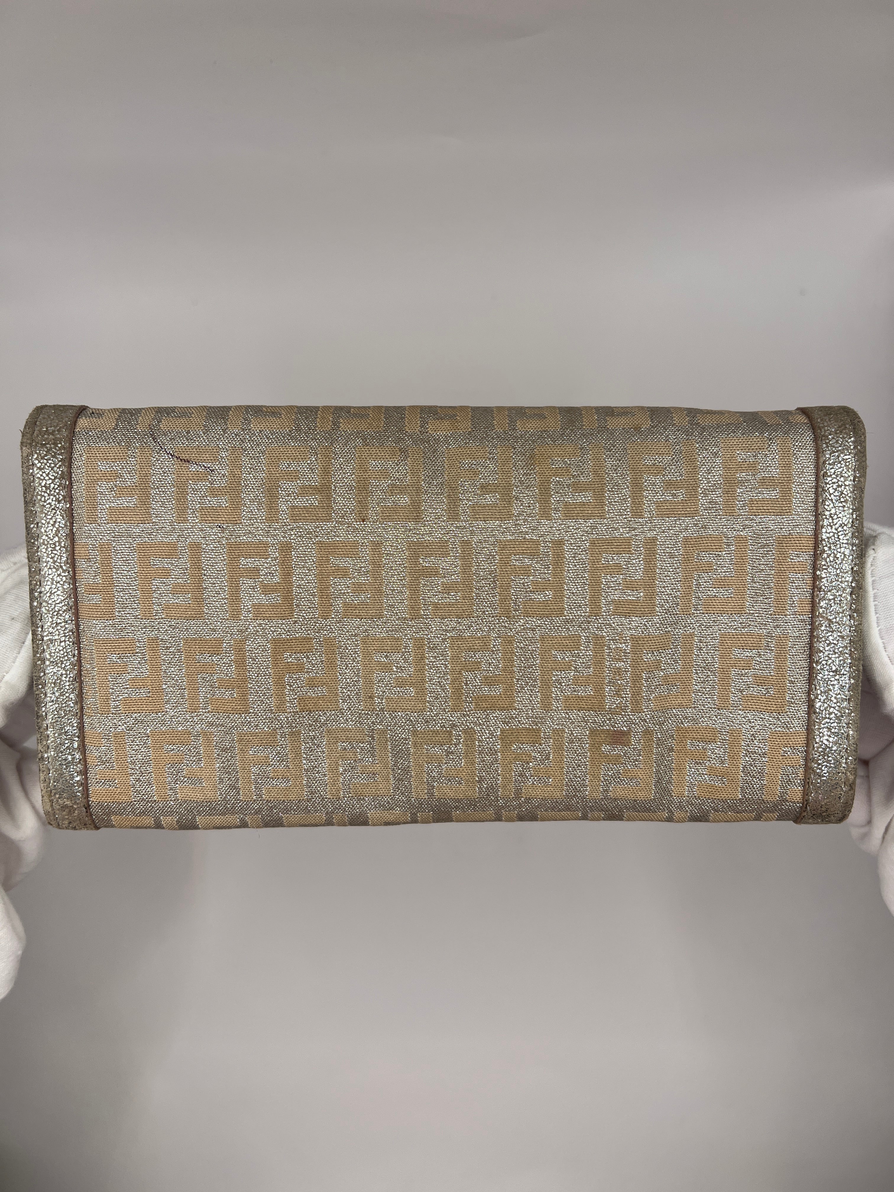 Fendi Metallic Zucca Baguette Long Wallet