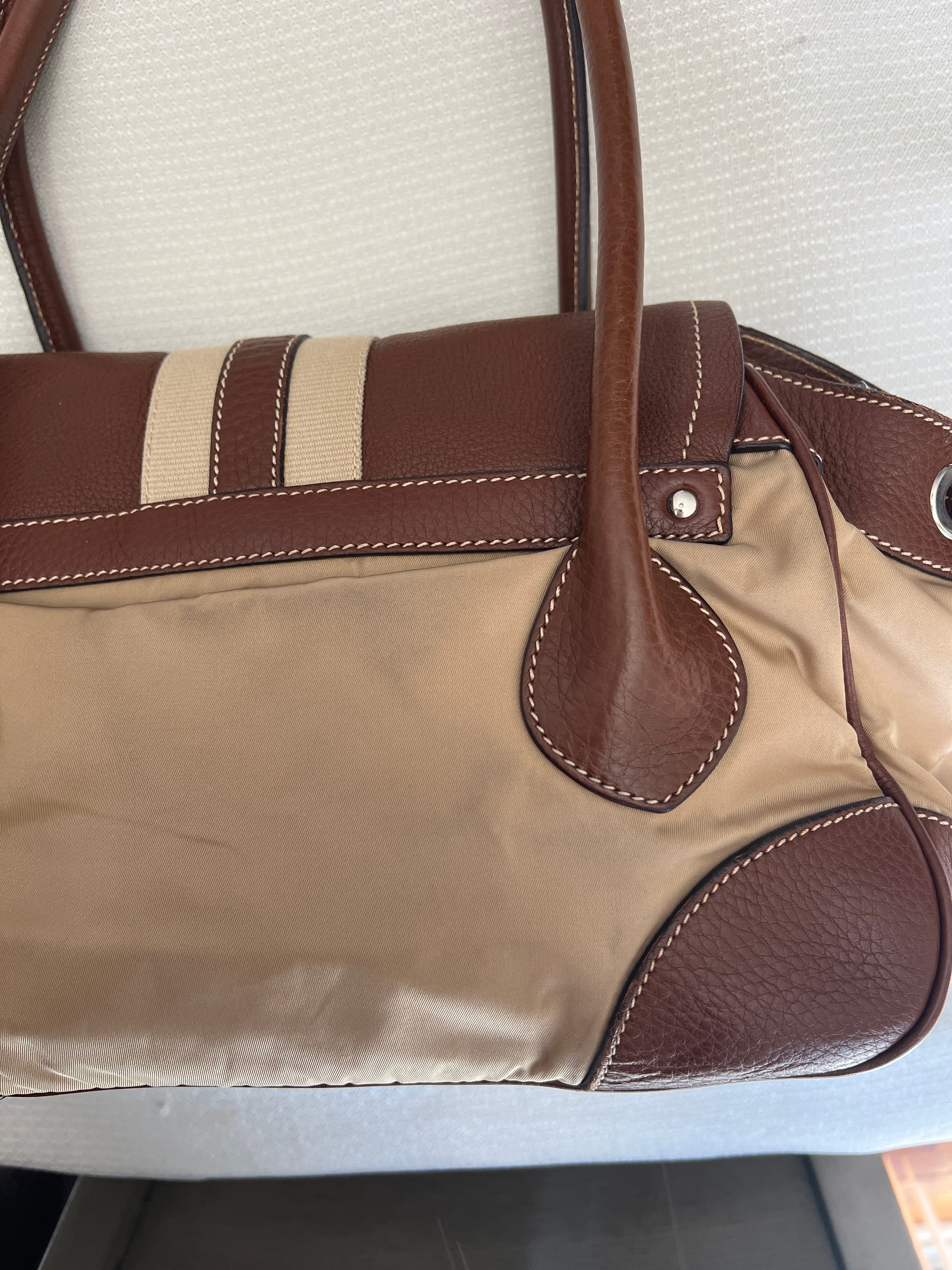 Prada Tessuto Shoulder Bag Brown/Beige