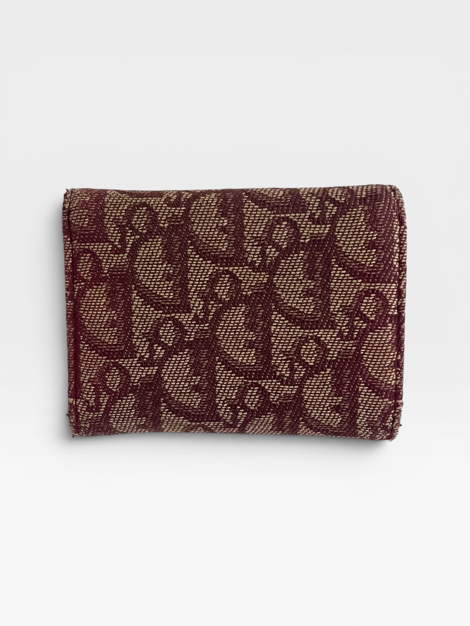 Dior Vintage Burgundy Oblique Saddle Wallet
