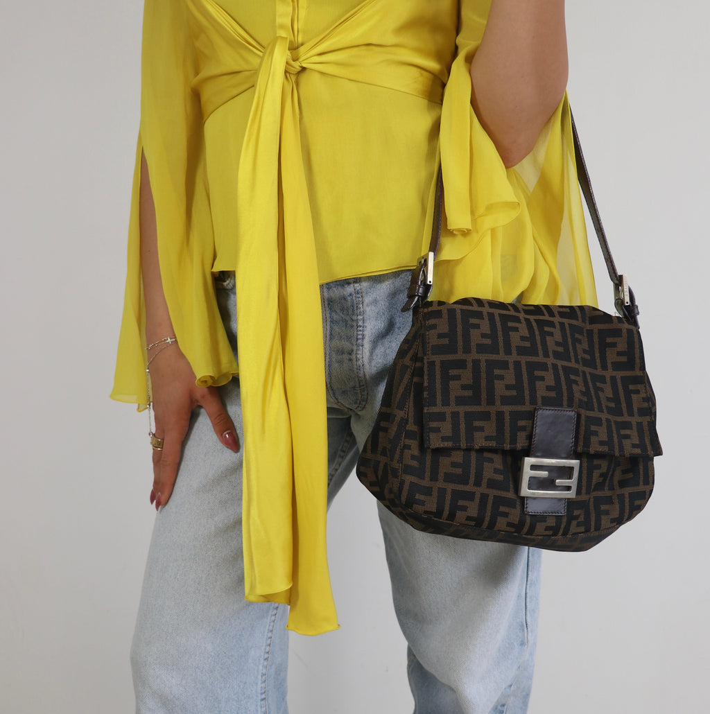 Fendi Brown Zucca Mama Baugette