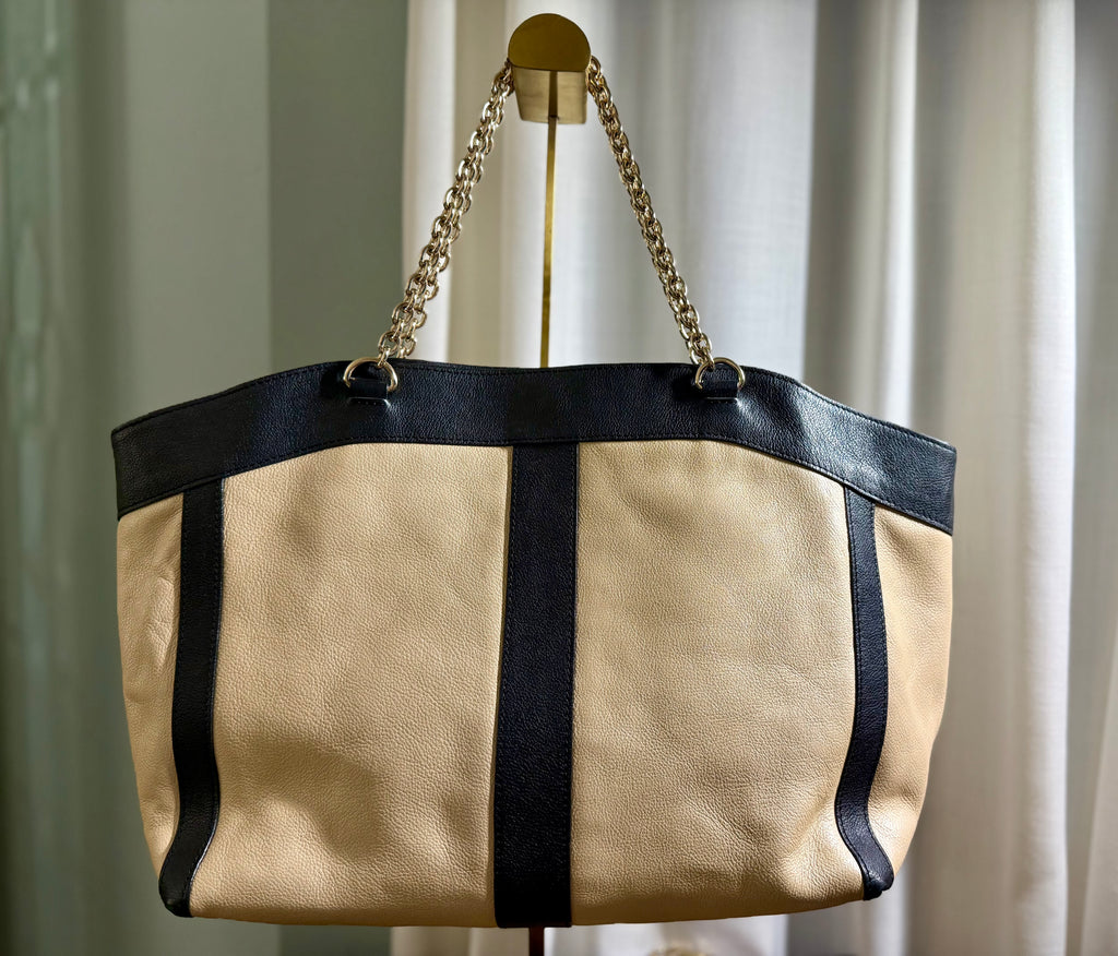 See by Chloe Two-Tone Leather Chain Tote