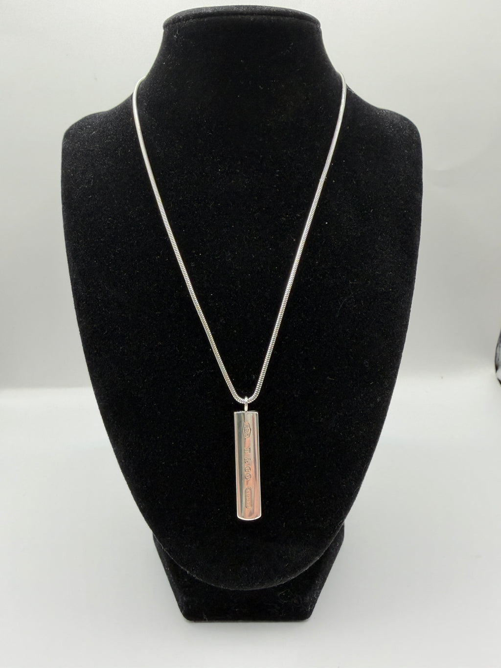 Tiffany & Co. Sterling Silver 1837 Bar Pendant Necklace