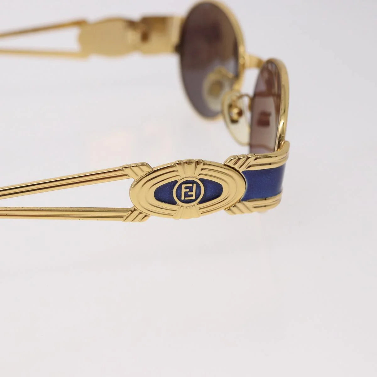 Fendi SL 7040 Sunglasses — Gold & Navy Enamel, Made in Italy - Vintage