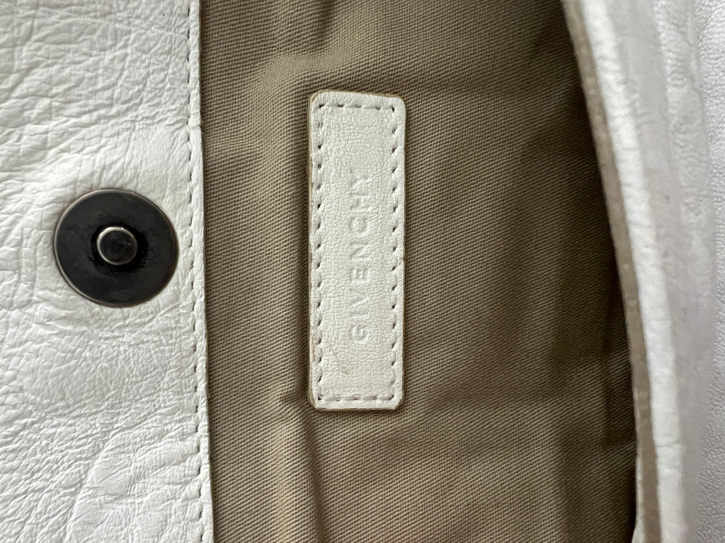 Givenchy White Leather Foldover Wallet Clutch