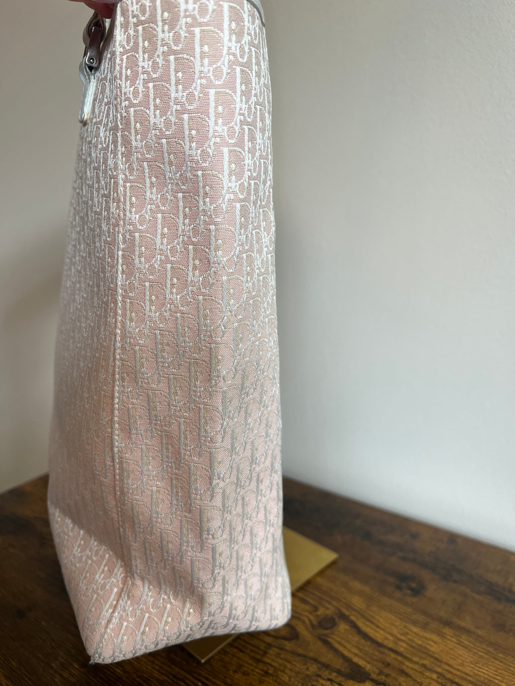 Christian Dior Pink Trotter Canvas Shoulder Tote