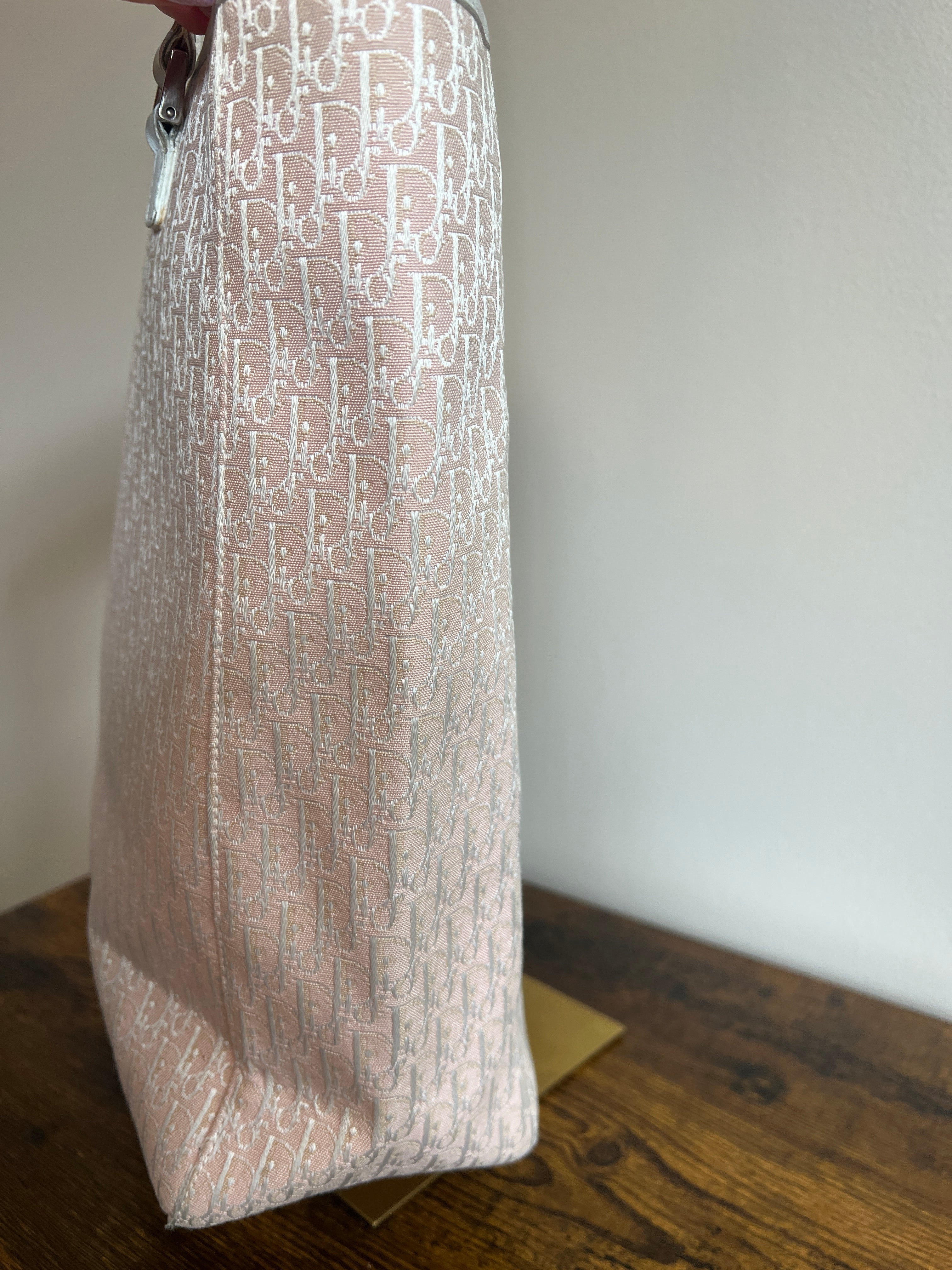 Christian Dior Pink Trotter Canvas Shoulder Tote