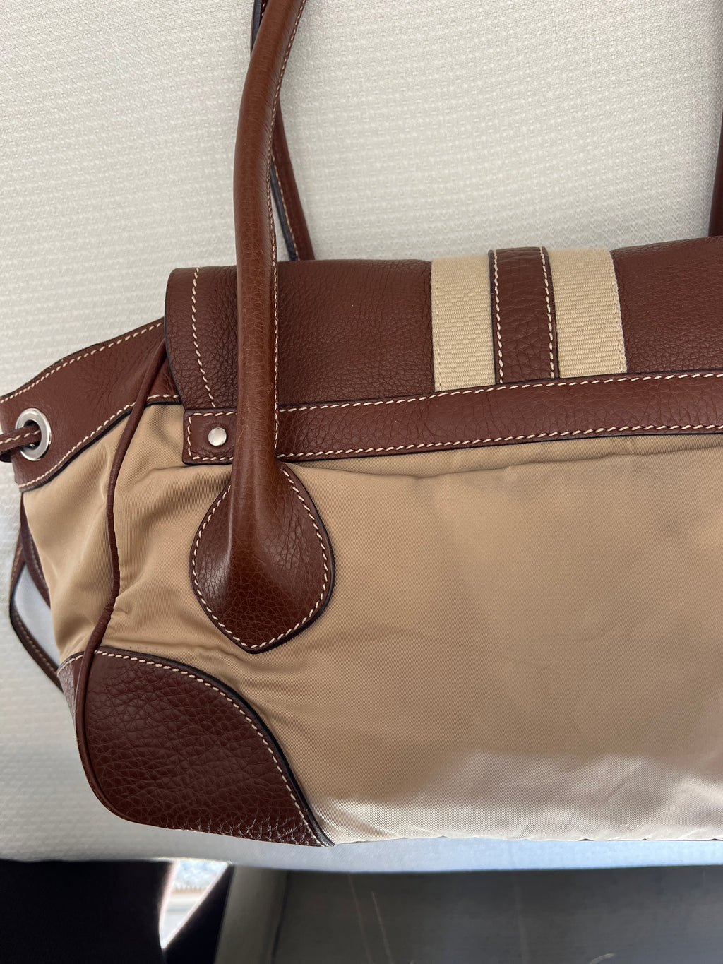 Prada Tessuto Shoulder Bag Brown/Beige