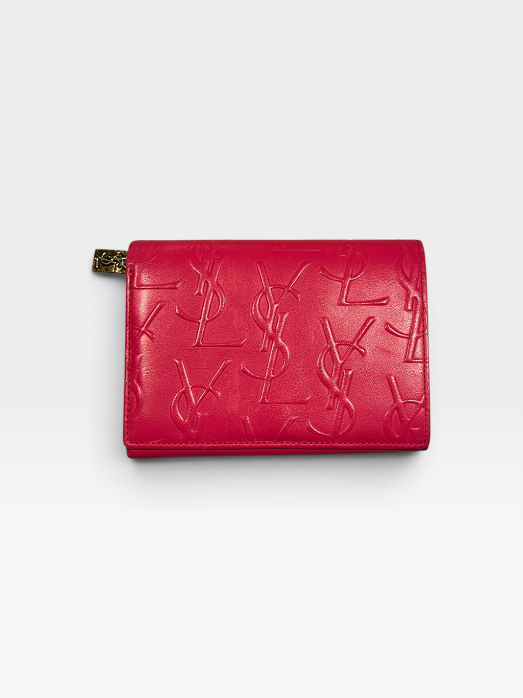 Saint Laurent Monogram Embossed Leather Continental Wallet – Pink