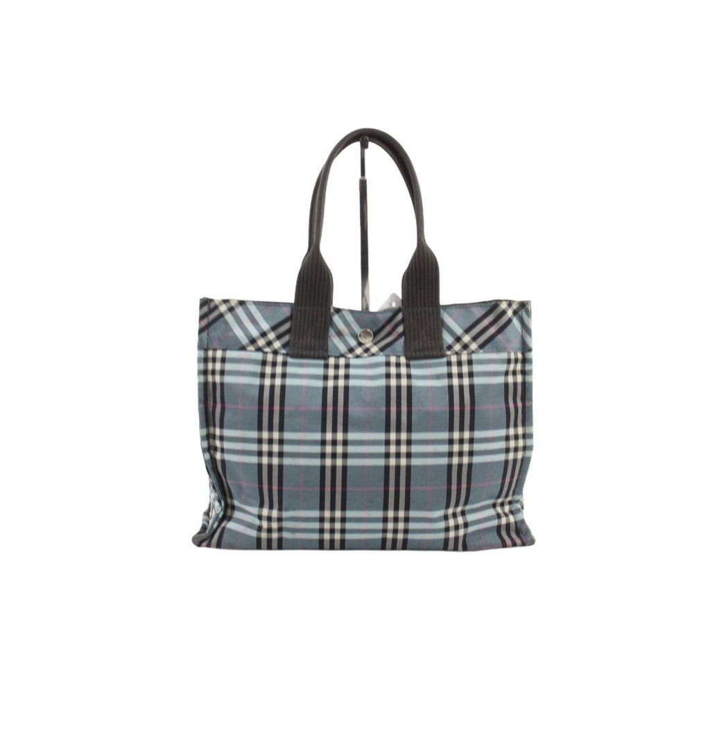 Burberry Blue House Check Tote Bag