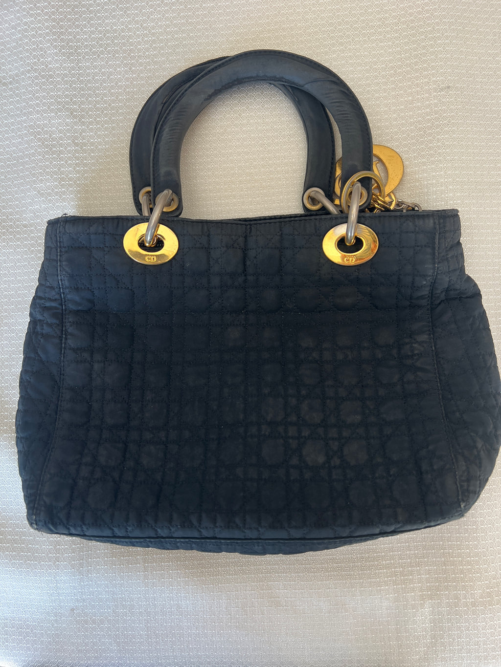 Christian Dior Canage Hand Bag Nylon Black