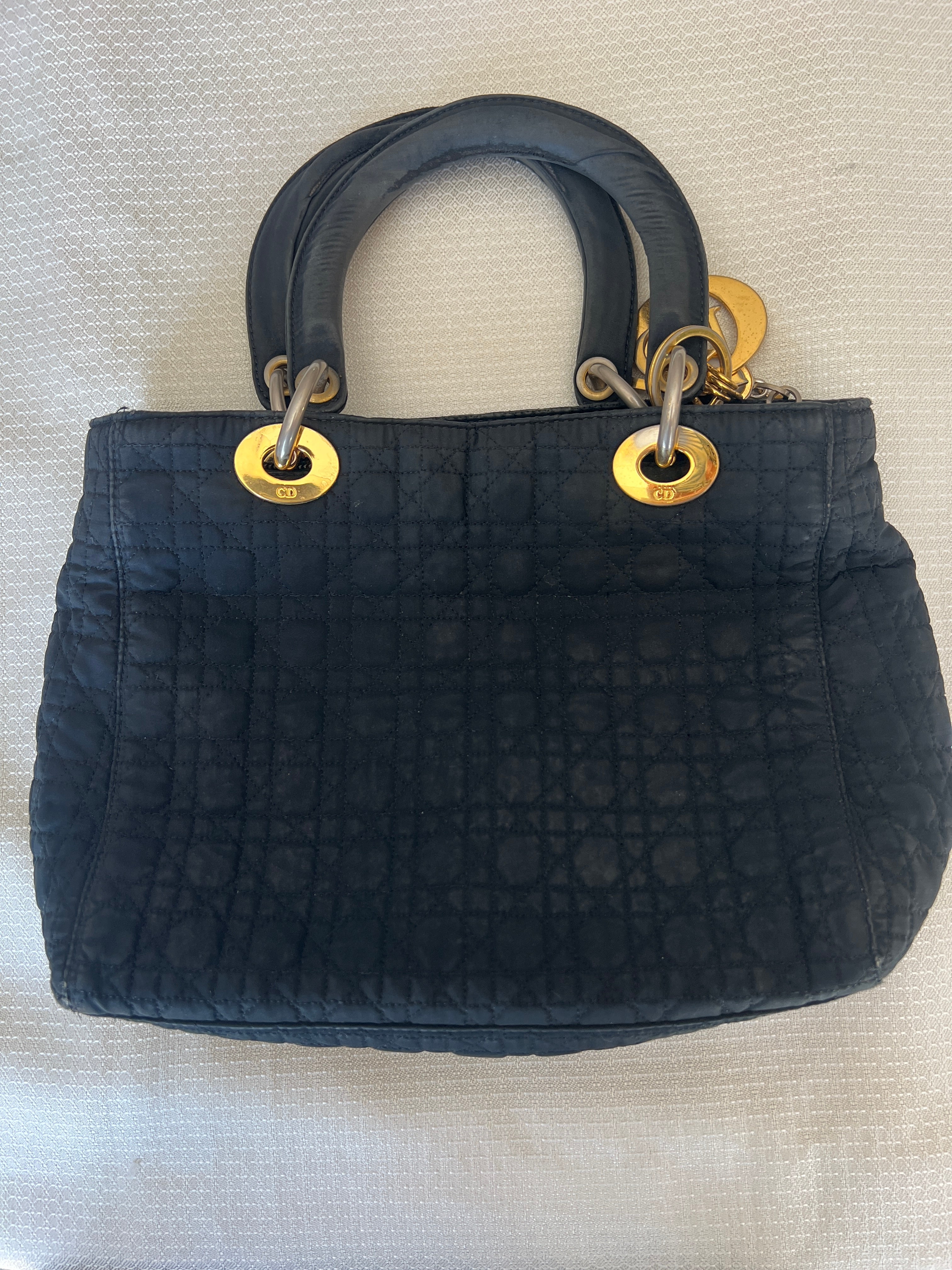 Christian Dior Canage Hand Bag Nylon Black