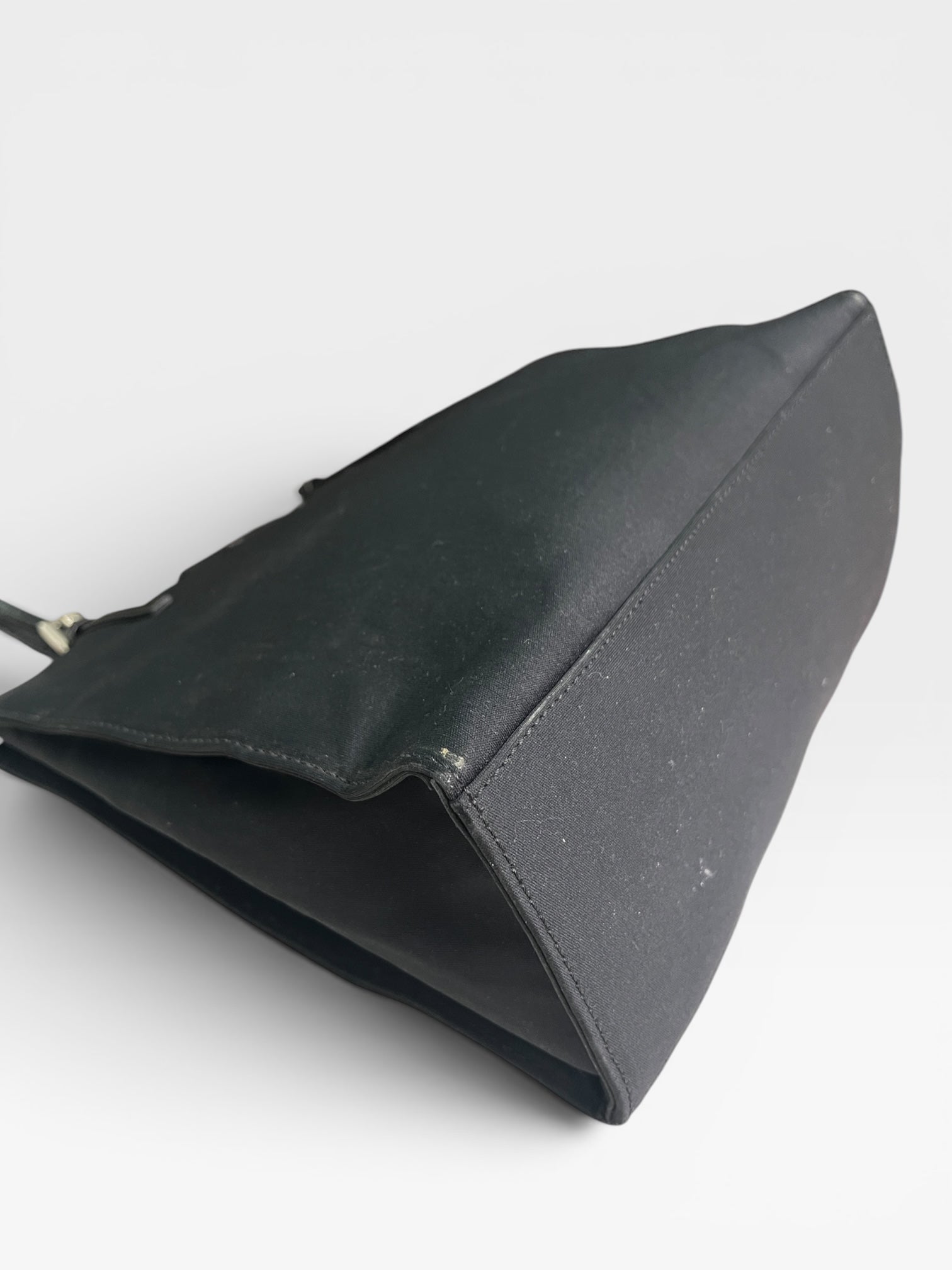 Vintage Fendi Black Nylon Zucca Buckle Tote