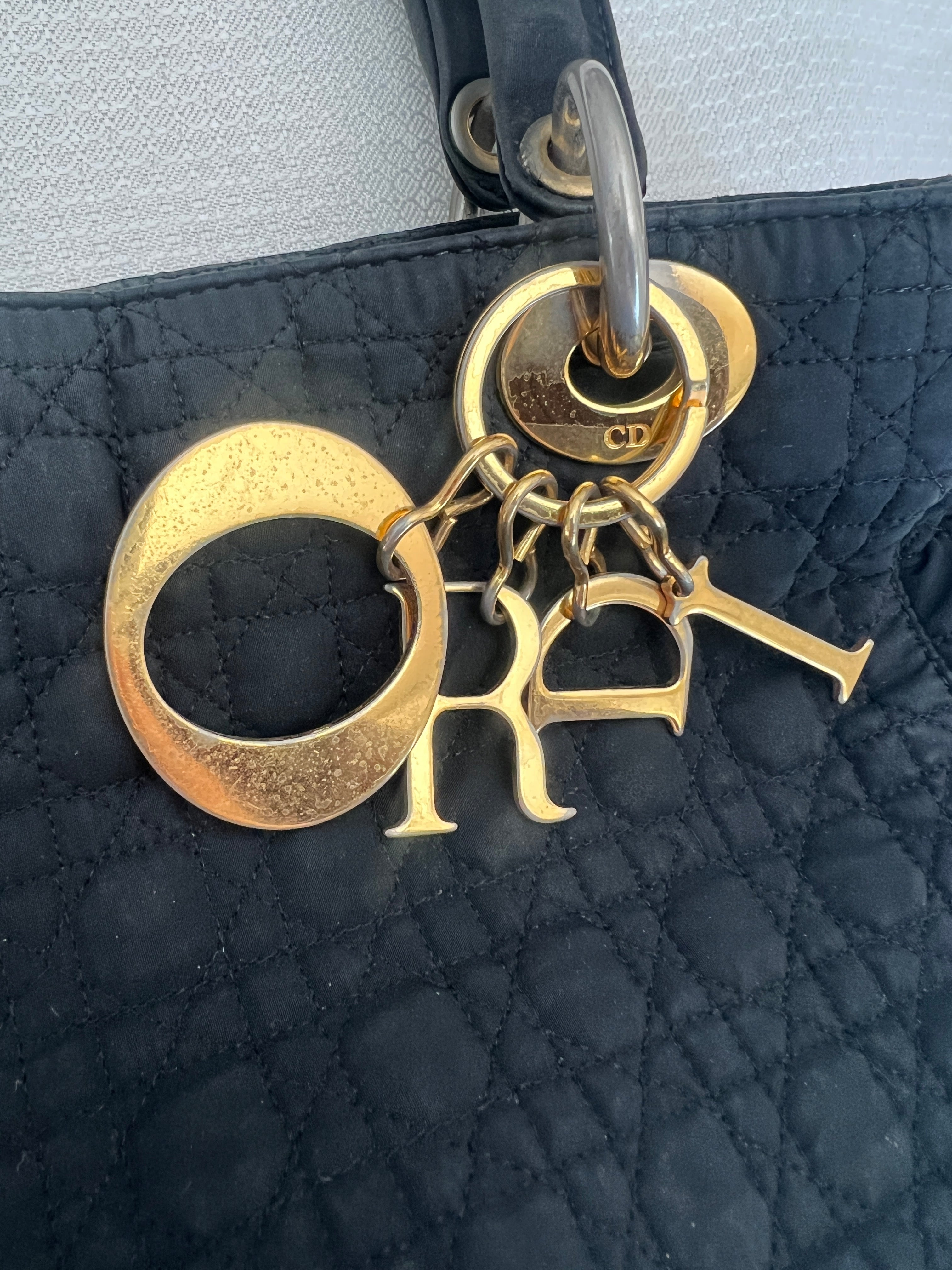 Christian Dior Canage Hand Bag Nylon Black