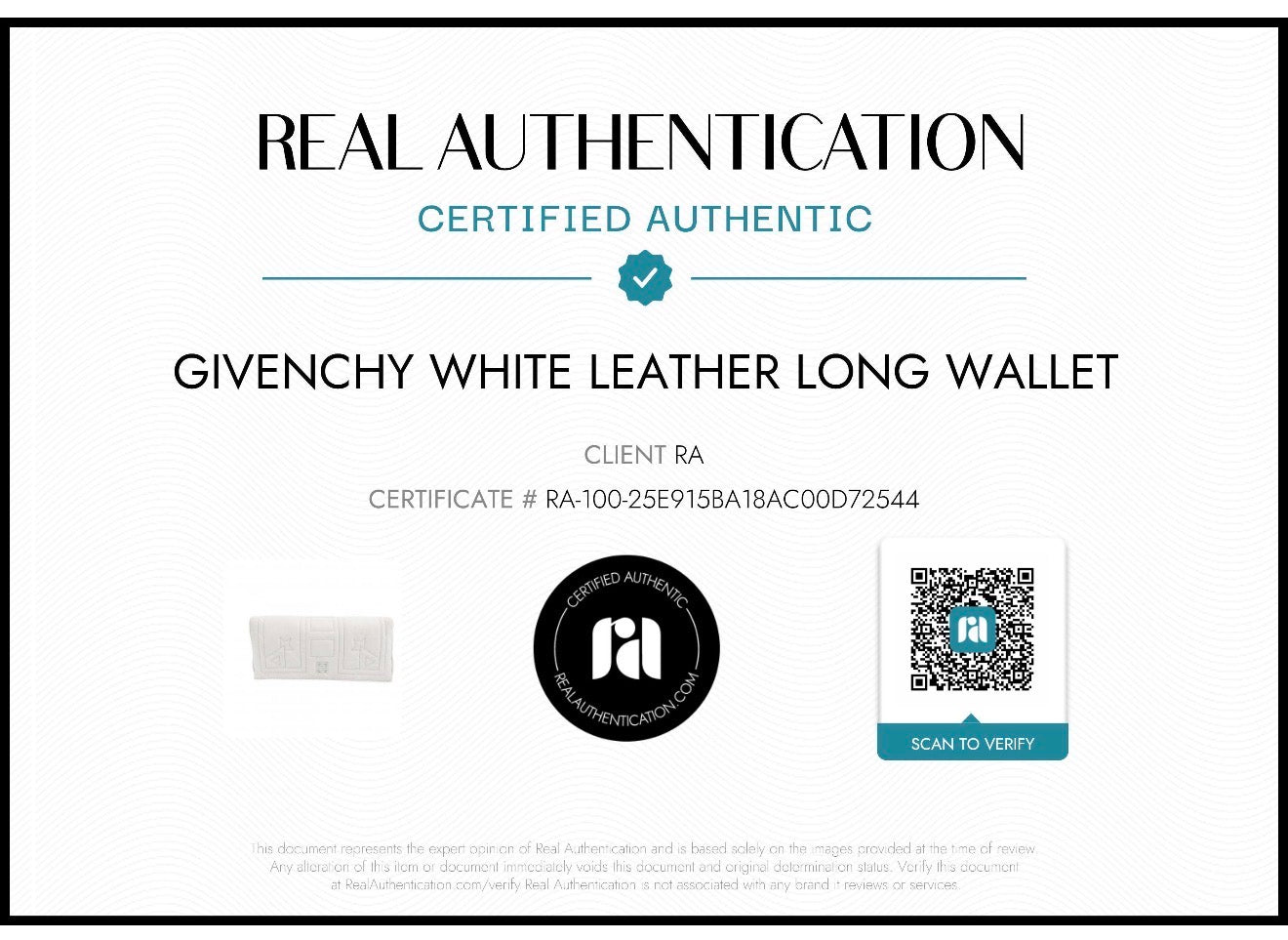 Givenchy White Leather Foldover Wallet Clutch