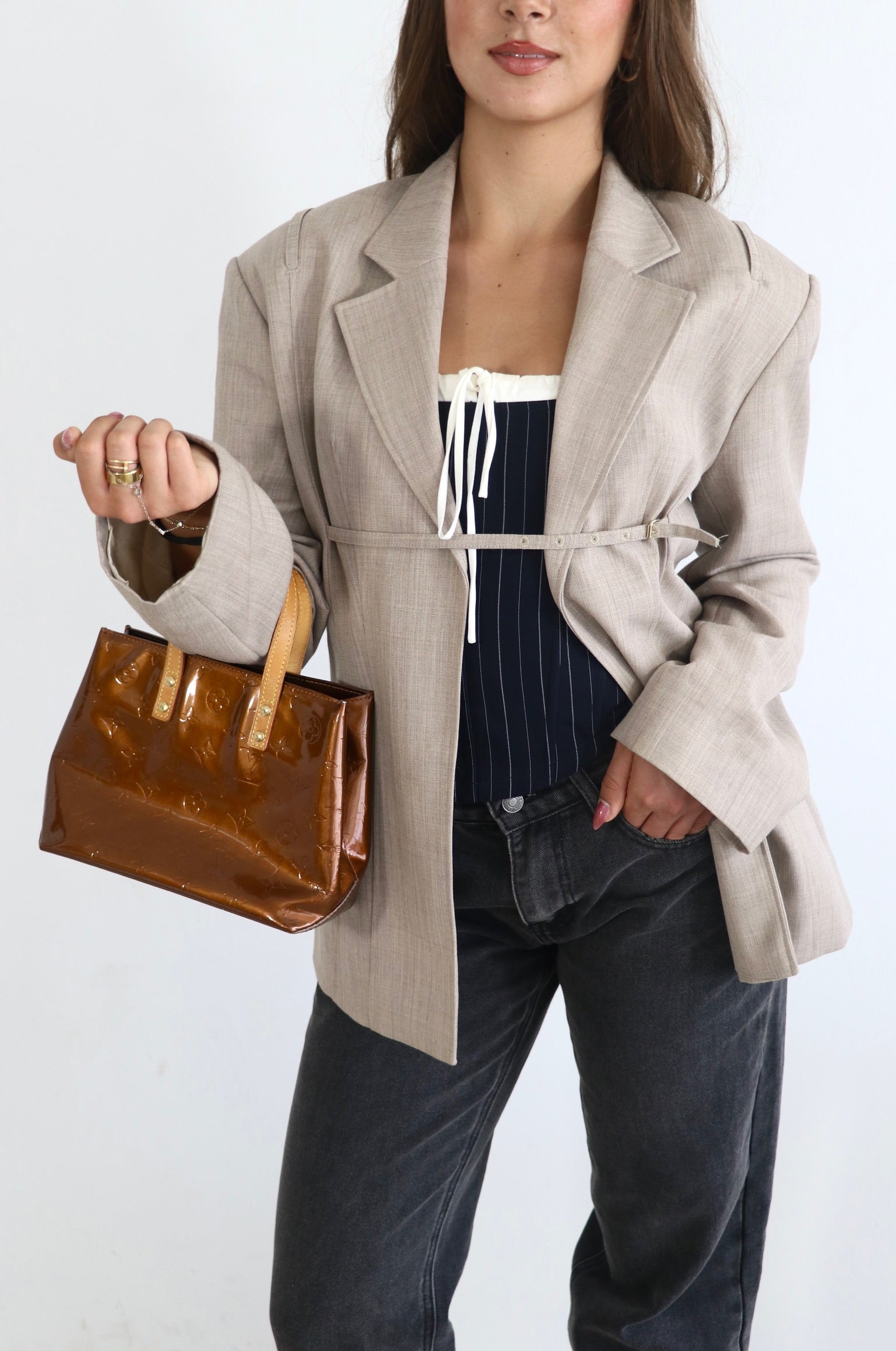 Louis Vuitton Vernis Reade PM Tote | Bronze Brown Patent Leather
