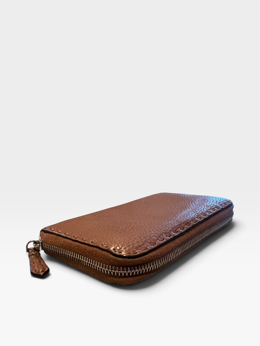 Fendi Selleria Leather Zip Around Wallet