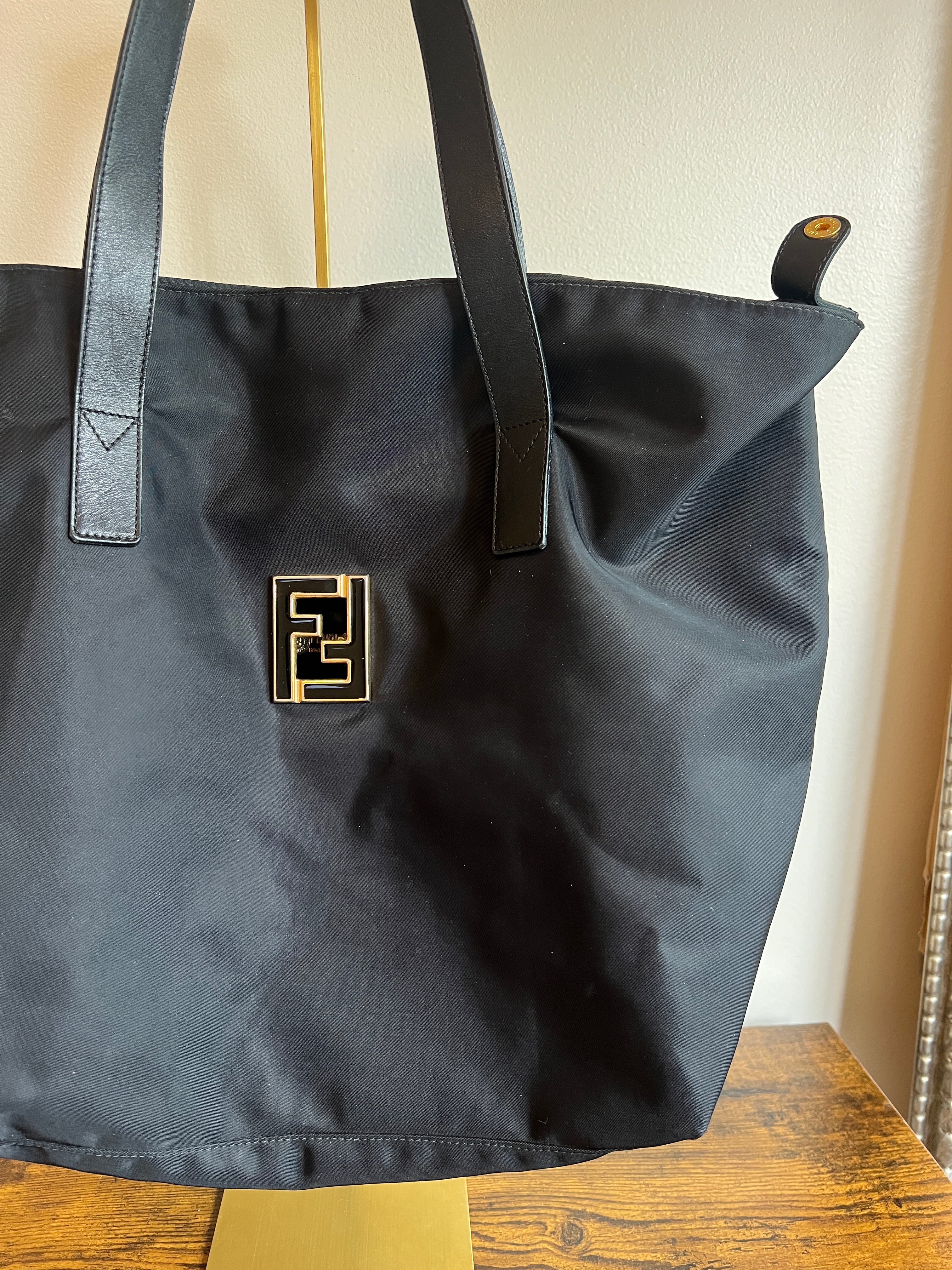 Fendi Black Nylon Tote