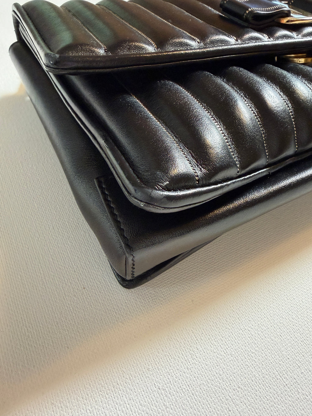 Ferragamo Quilted Leather Chain Shoulder Bag