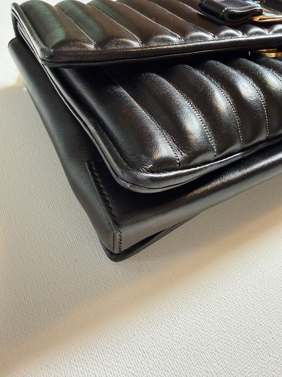Ferragamo Quilted Leather Chain Shoulder Bag