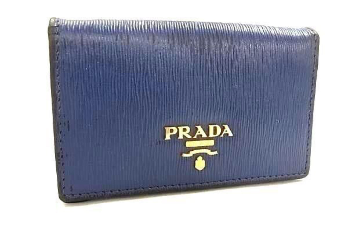 Prada Blue Saffiano Leather Card Holder/Wallet