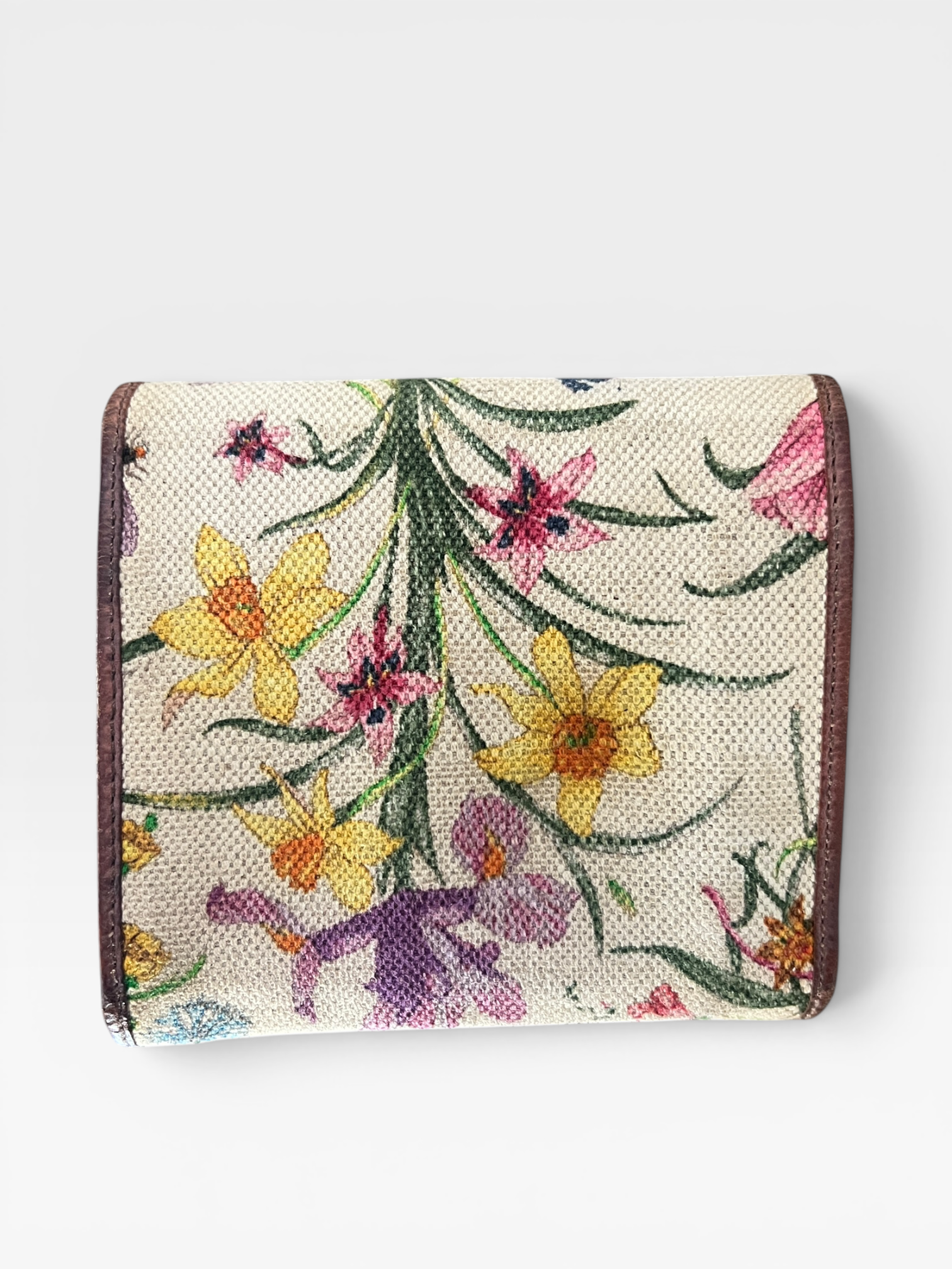 Gucci Floral Canvas Horsebit Trifold Wallet