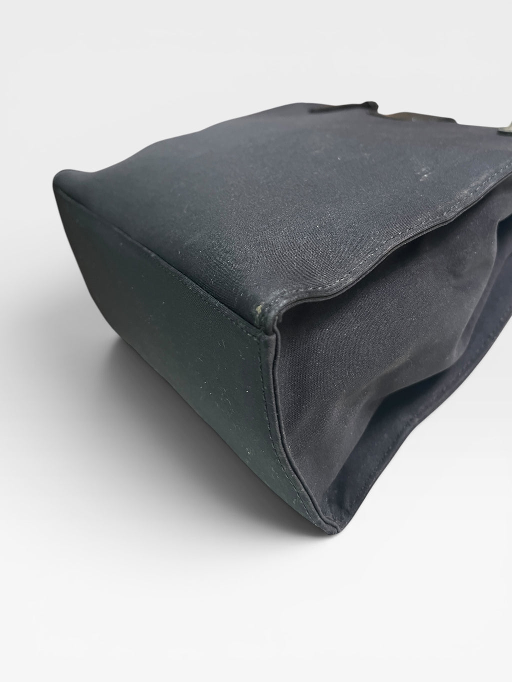 Vintage Fendi Black Nylon Zucca Buckle Tote