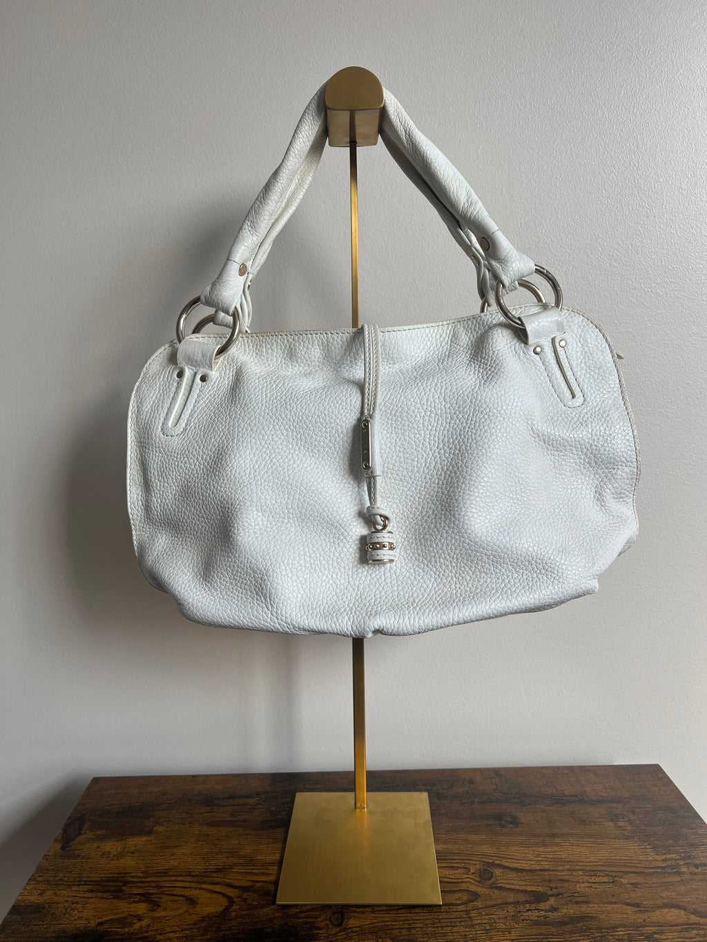 Celine Bittersweet Medium Leather Shoulder Bag – White