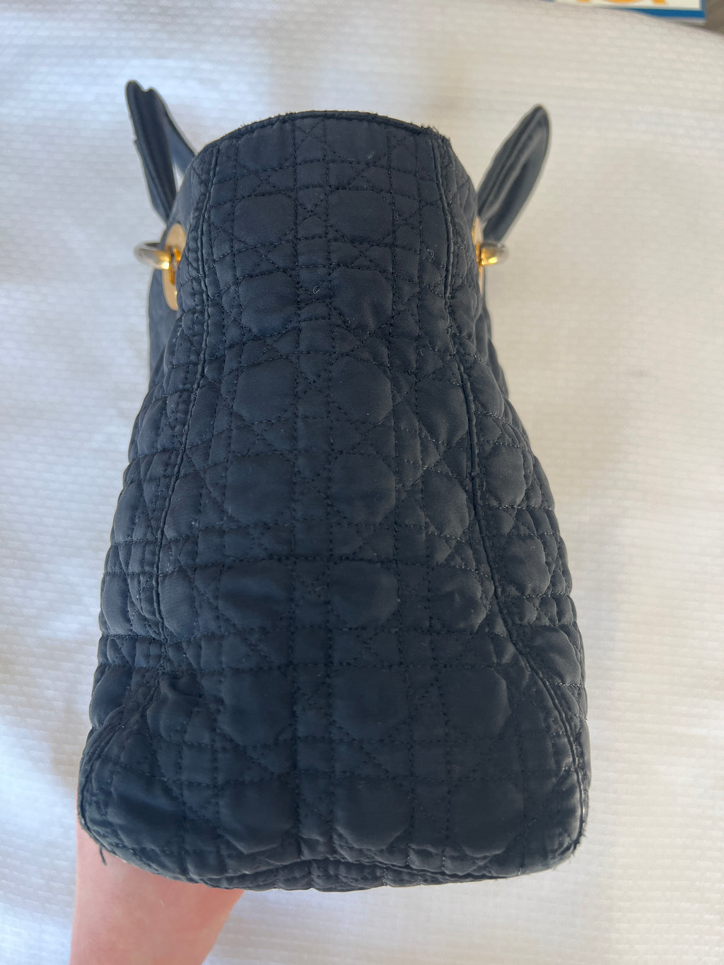 Christian Dior Canage Hand Bag Nylon Black