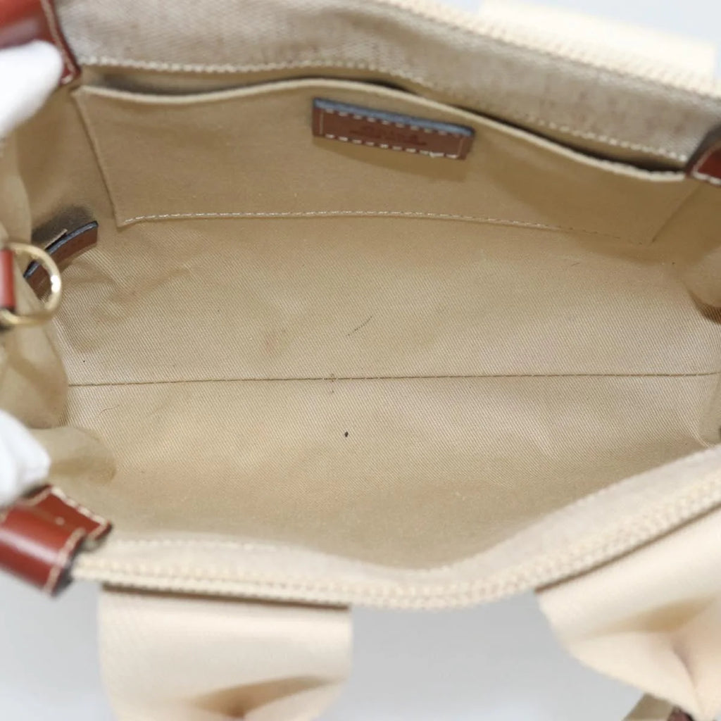 Chloe Woody Small Tote — Canvas & Leather, Signature Jacquard Straps