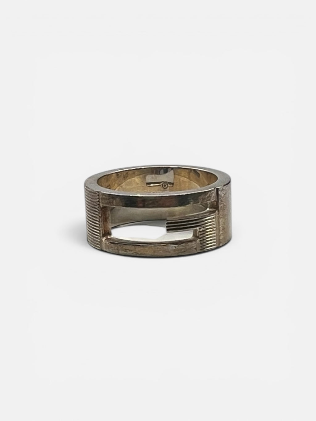 Gucci Silver Cutout G Ring