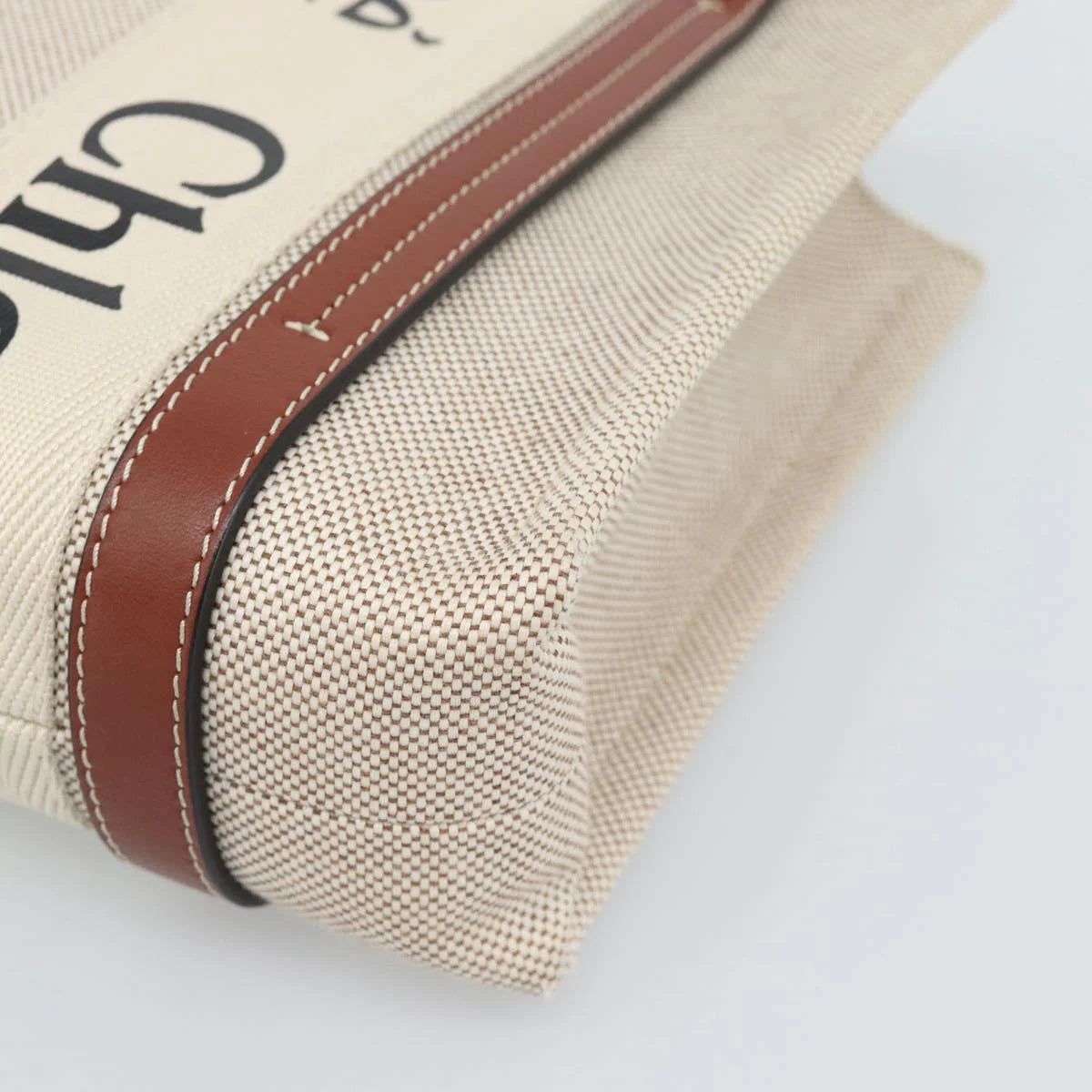 Chloe Woody Small Tote — Canvas & Leather, Signature Jacquard Straps