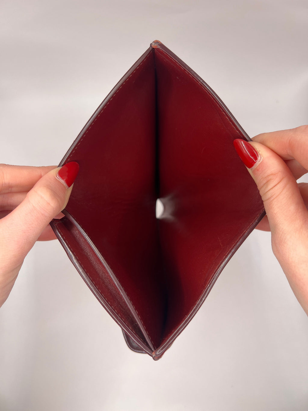 Celine Red Pebbled Leather Compact Wallet