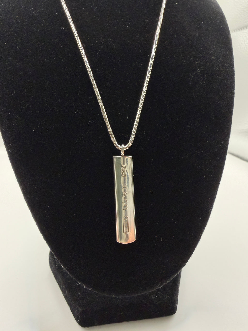 Tiffany & Co. Sterling Silver 1837 Bar Pendant Necklace