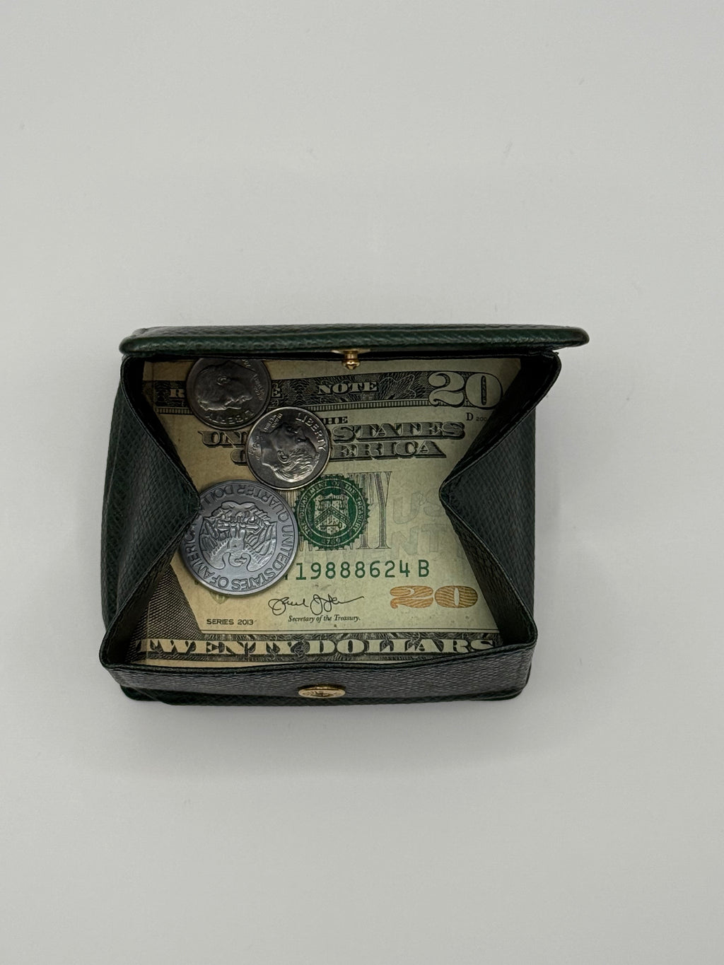 Louis Vuitton Vintage Taiga Leather Coin Wallet – Green (Made in France)