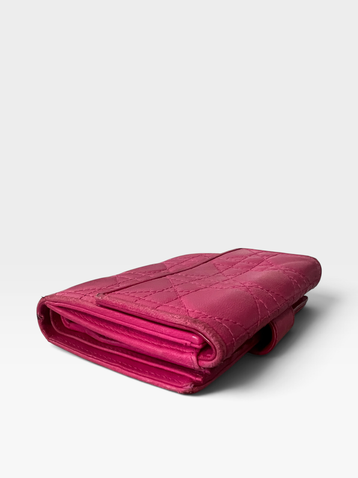 Christian Dior Cannage Lambskin Compact Wallet