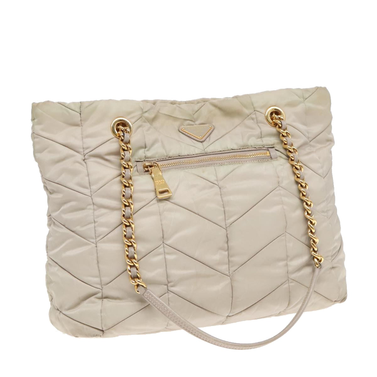 Prada Diagramme Quilted Nylon Chain Tote