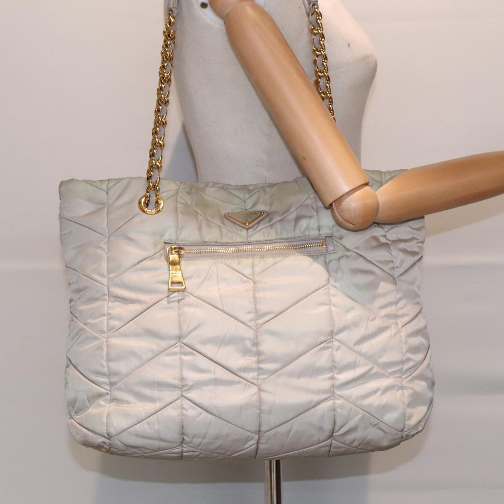Prada Diagramme Quilted Nylon Chain Tote