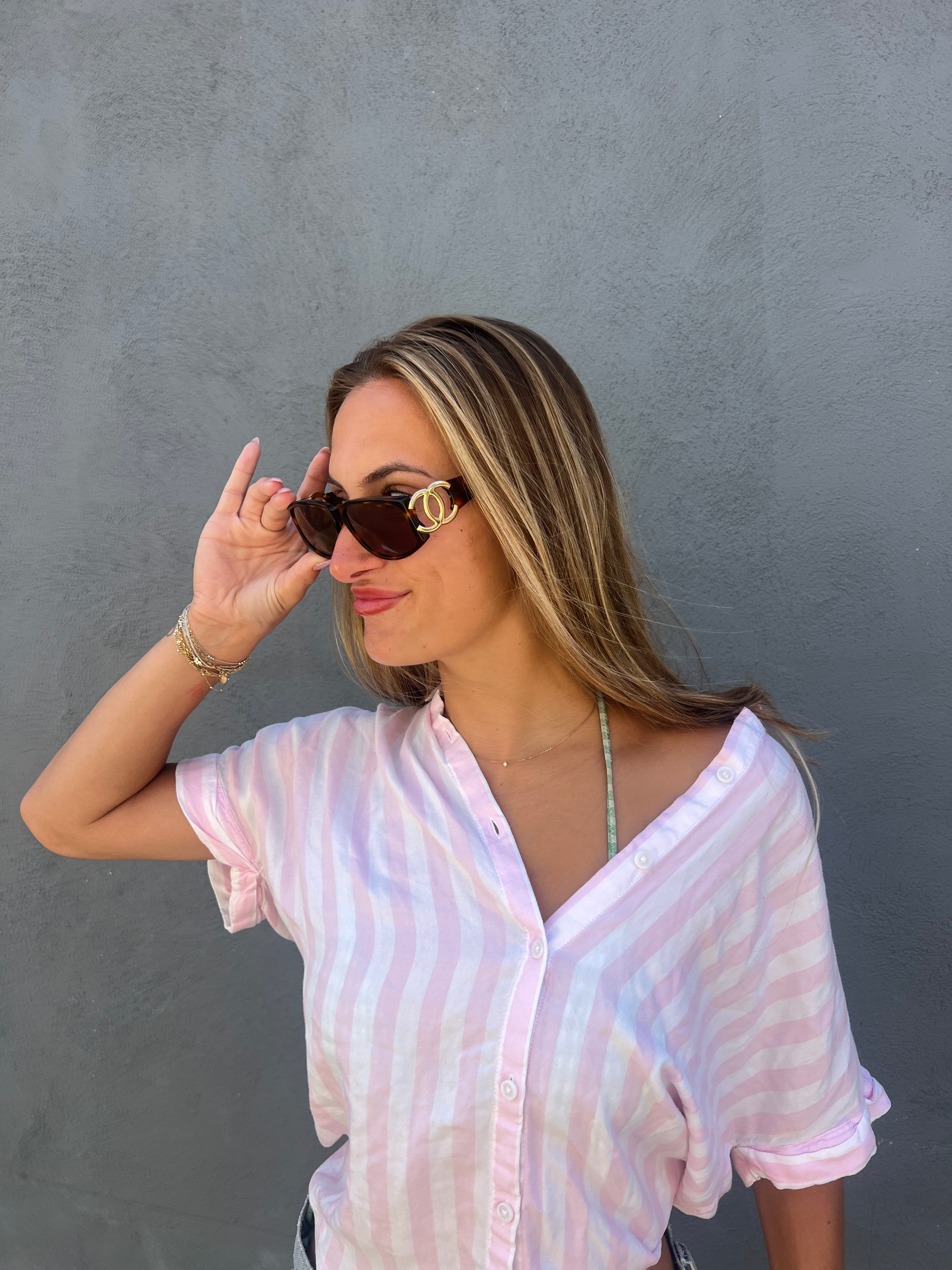 Vintage Chanel 02461 CC Logo Sunglasses — Tortoise & Gold