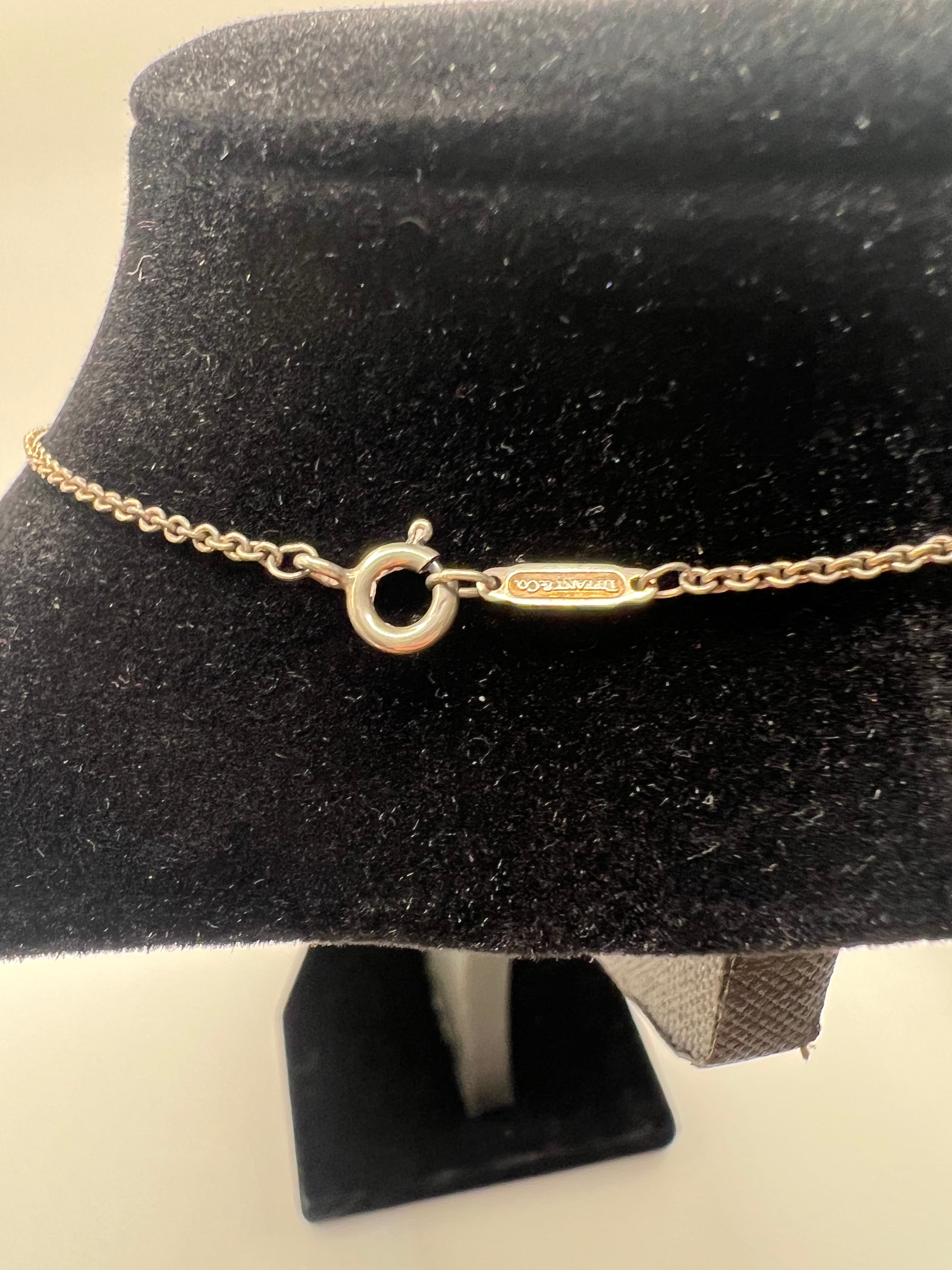 Tiffany and Co Sterling Silver Solid Pierced Double Heart Necklace