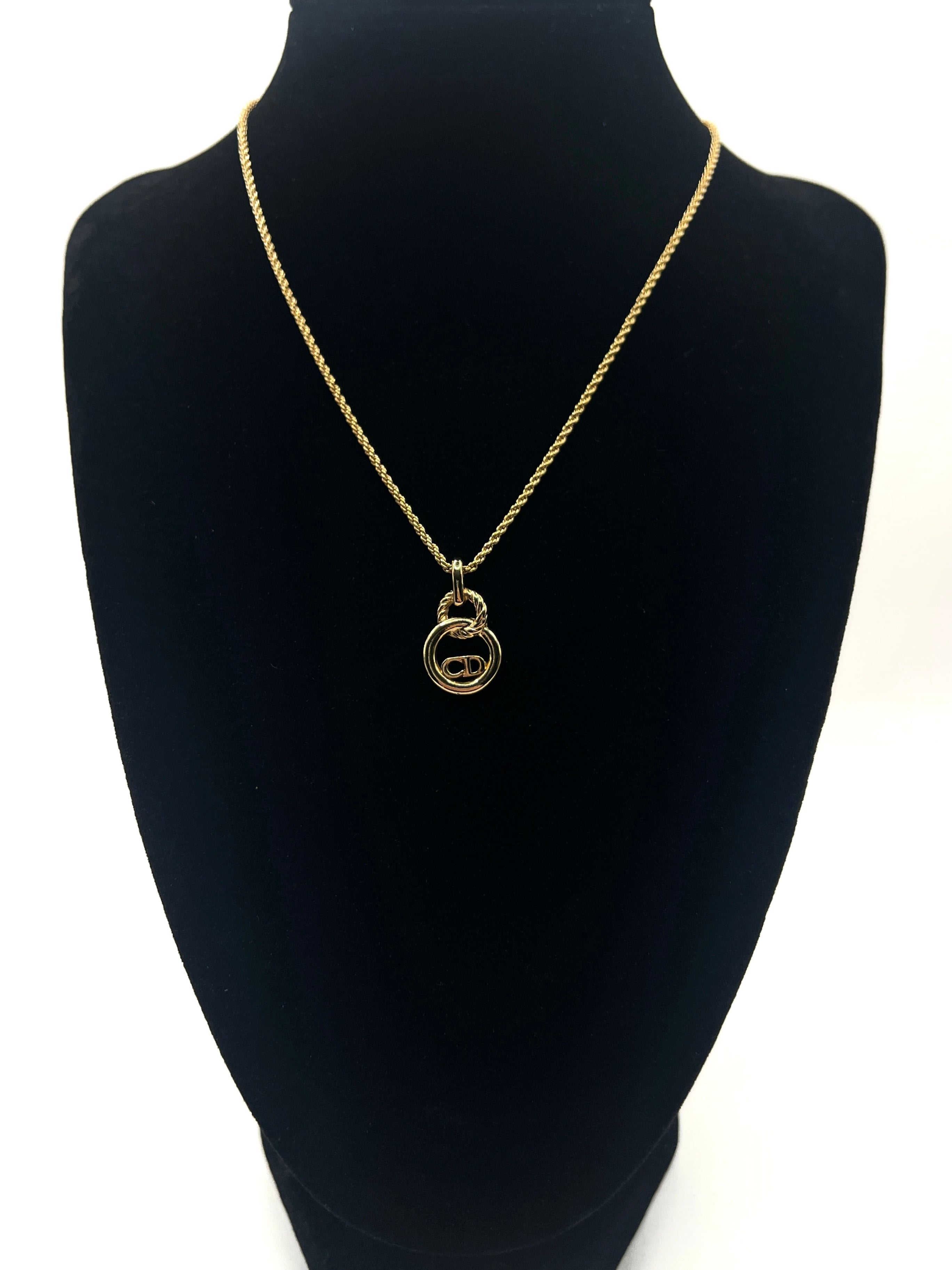 Vintage Christian Dior CD Rope Chain Necklace