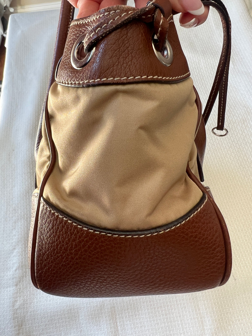 Prada Tessuto Shoulder Bag Brown/Beige